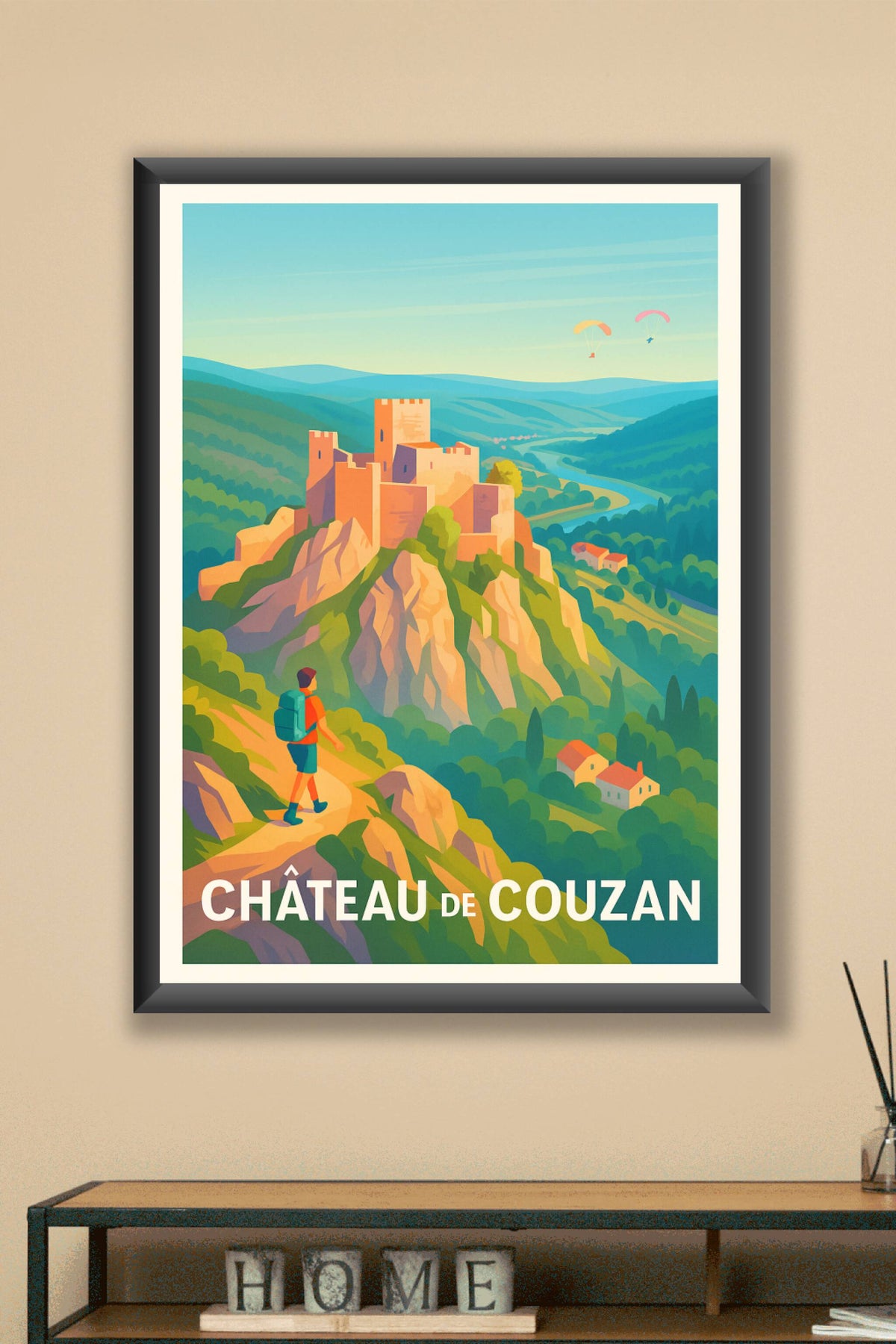 Affiche Château de Couzan — Évasion médiévale au cœur des monts du Forez · poster d'art de Château de Couzan