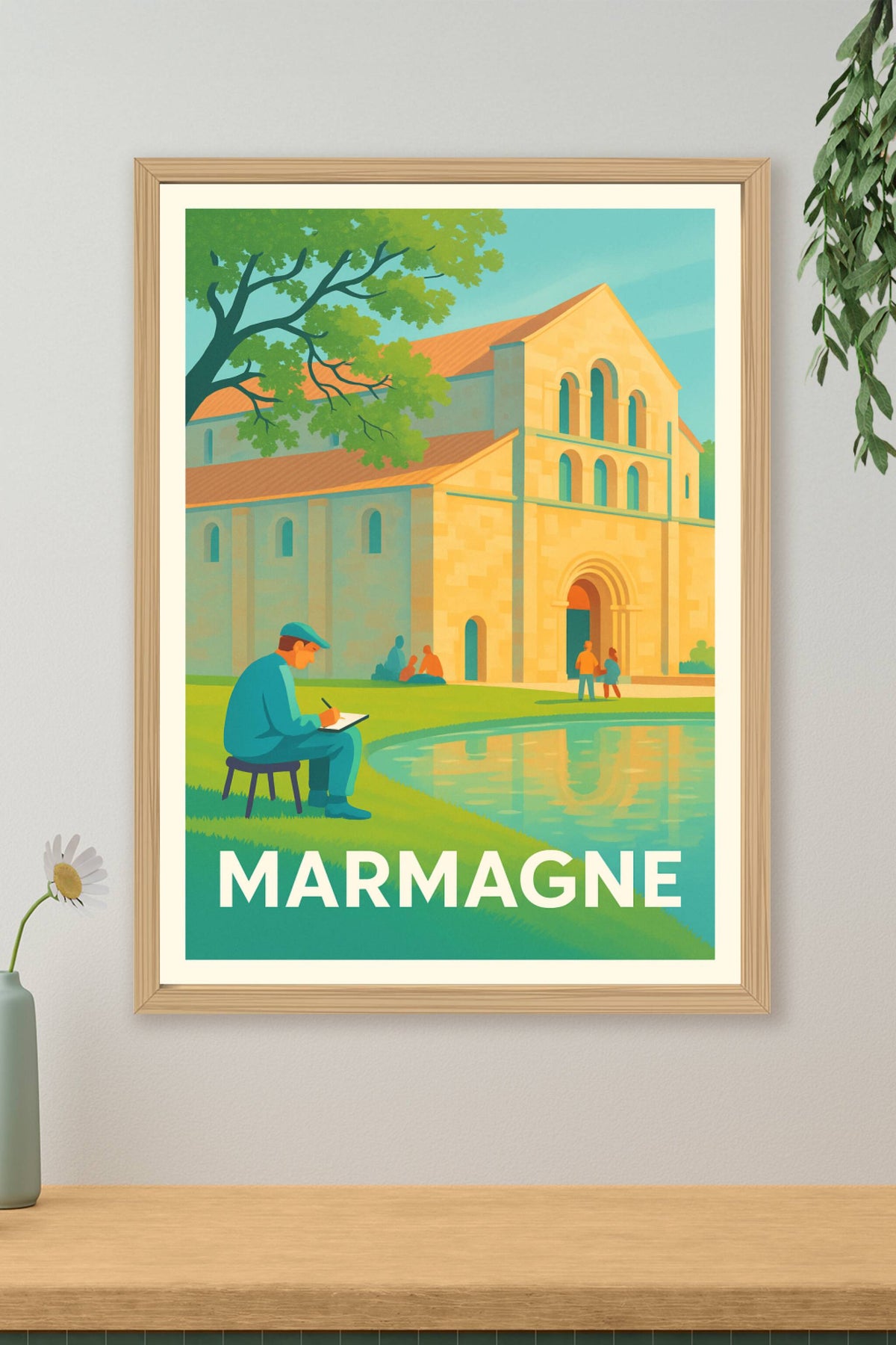Affiche Marmagne — Sérénité et patrimoine en pleine nature · poster d'art de Marmagne