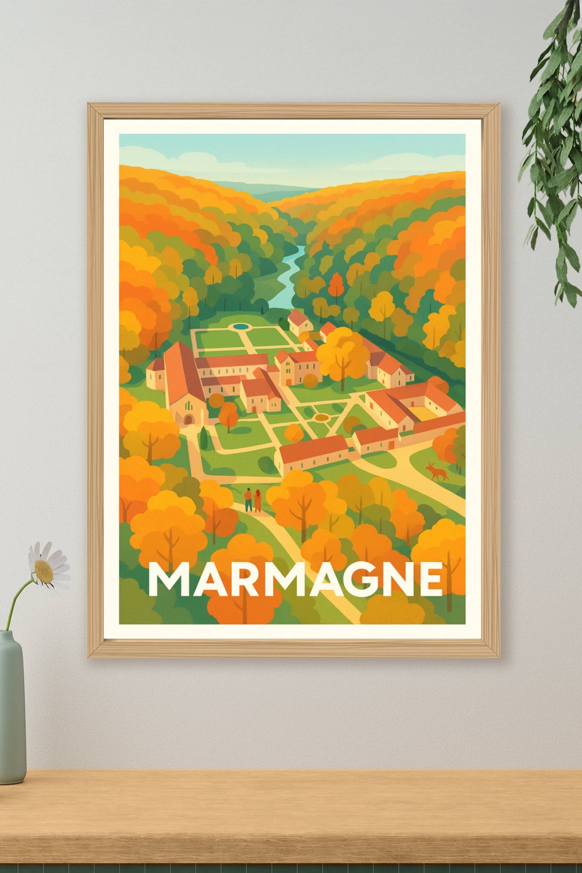 Affiche Marmagne — Escapade bucolique en Bourgogne · poster d'art de Marmagne