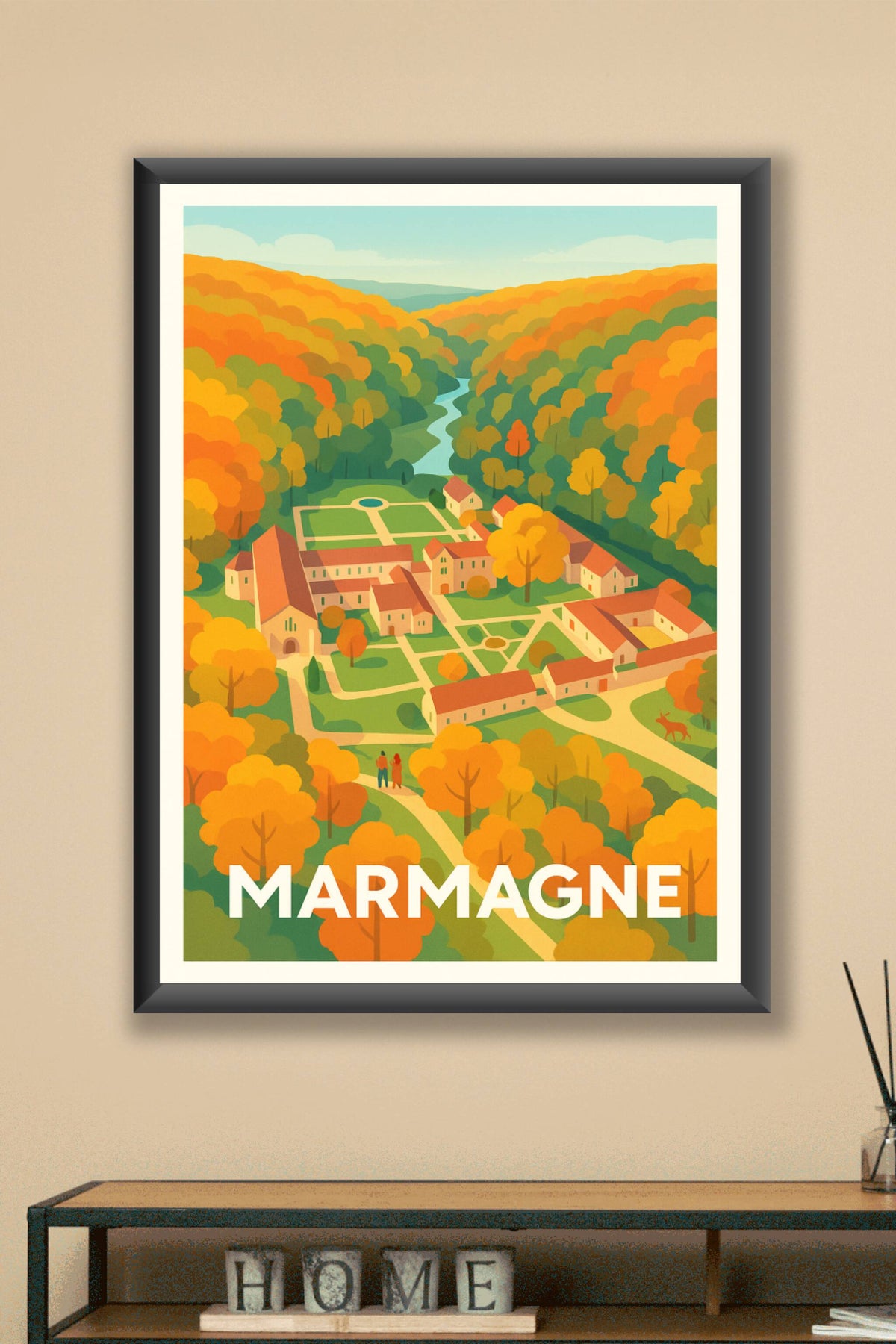 Affiche Marmagne — Escapade bucolique en Bourgogne · poster d'art de Marmagne