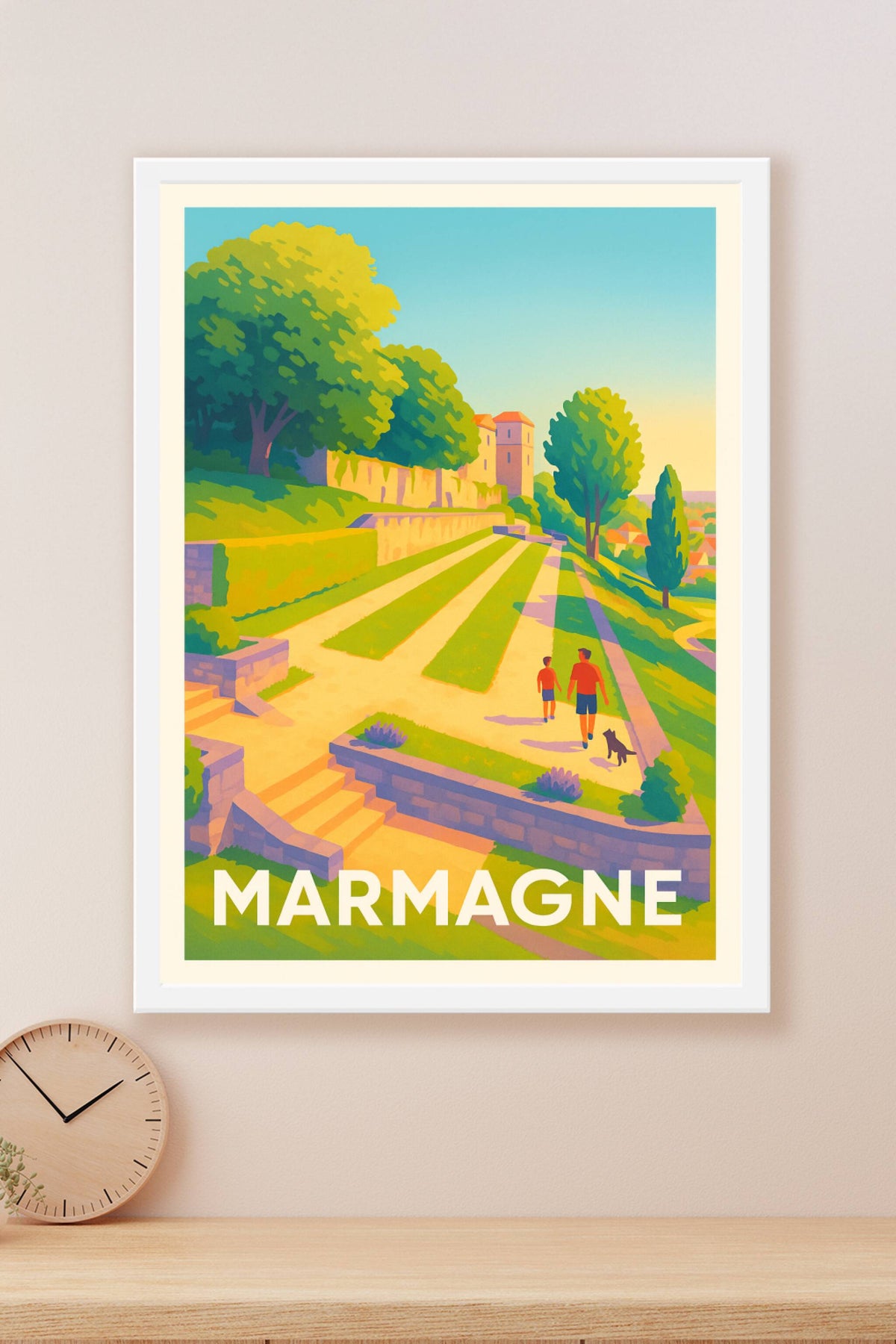 Affiche Marmagne — Promenade ensoleillée dans un écrin de verdure · poster d'art de Marmagne