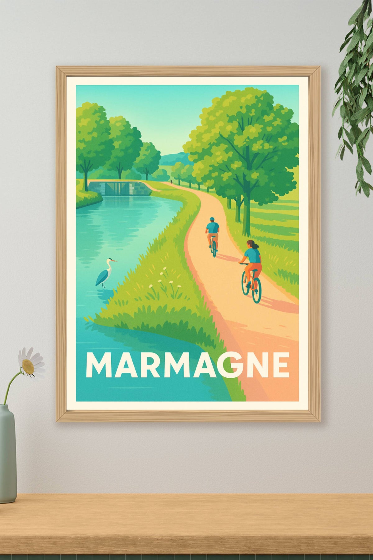 Affiche Marmagne — Balade nature au fil de l'eau · poster d'art de Marmagne
