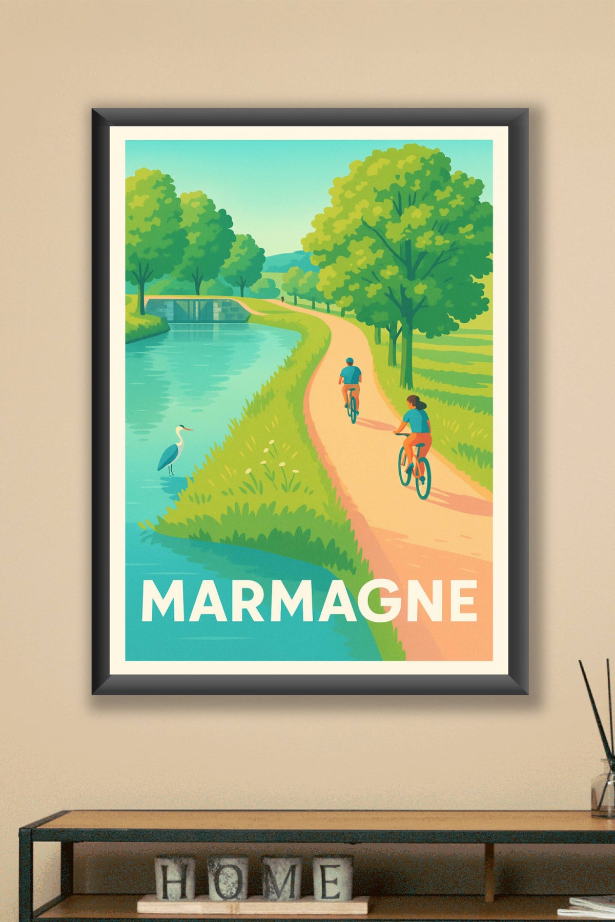 Affiche Marmagne — Balade nature au fil de l'eau · poster d'art de Marmagne