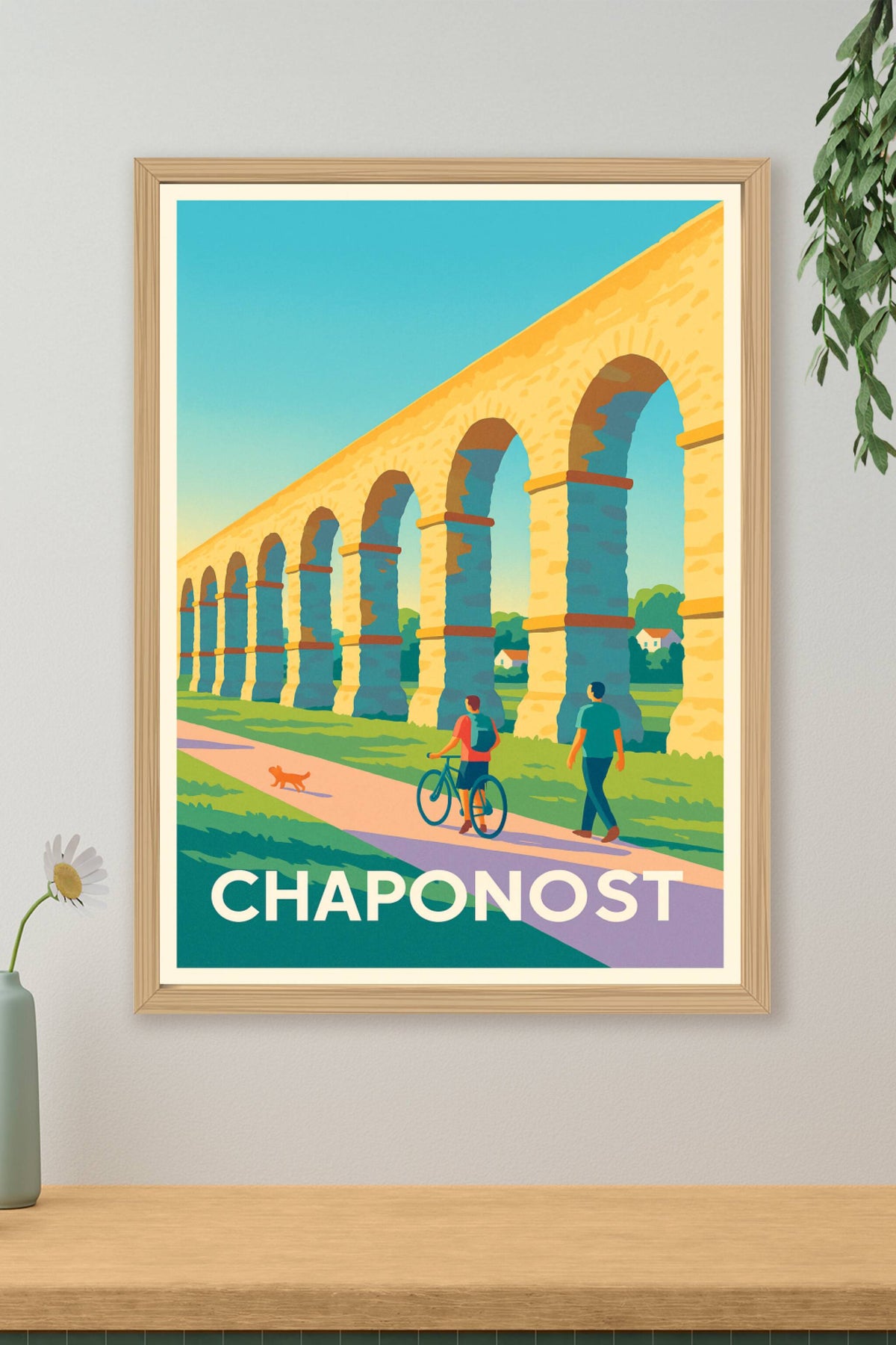 Affiche Chaponost — Promenade sous l'aqueduc historique · poster d'art de Chaponost