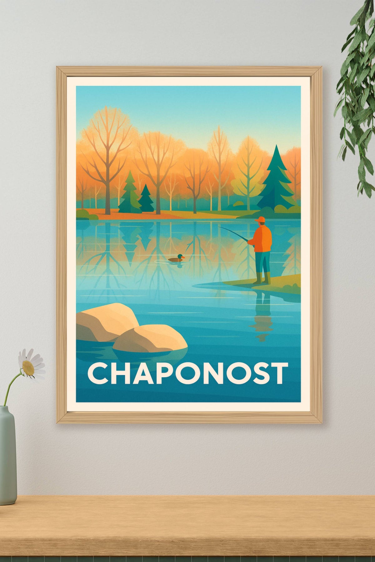 Affiche Chaponost — Sérénité au bord de l'eau · poster d'art de Chaponost