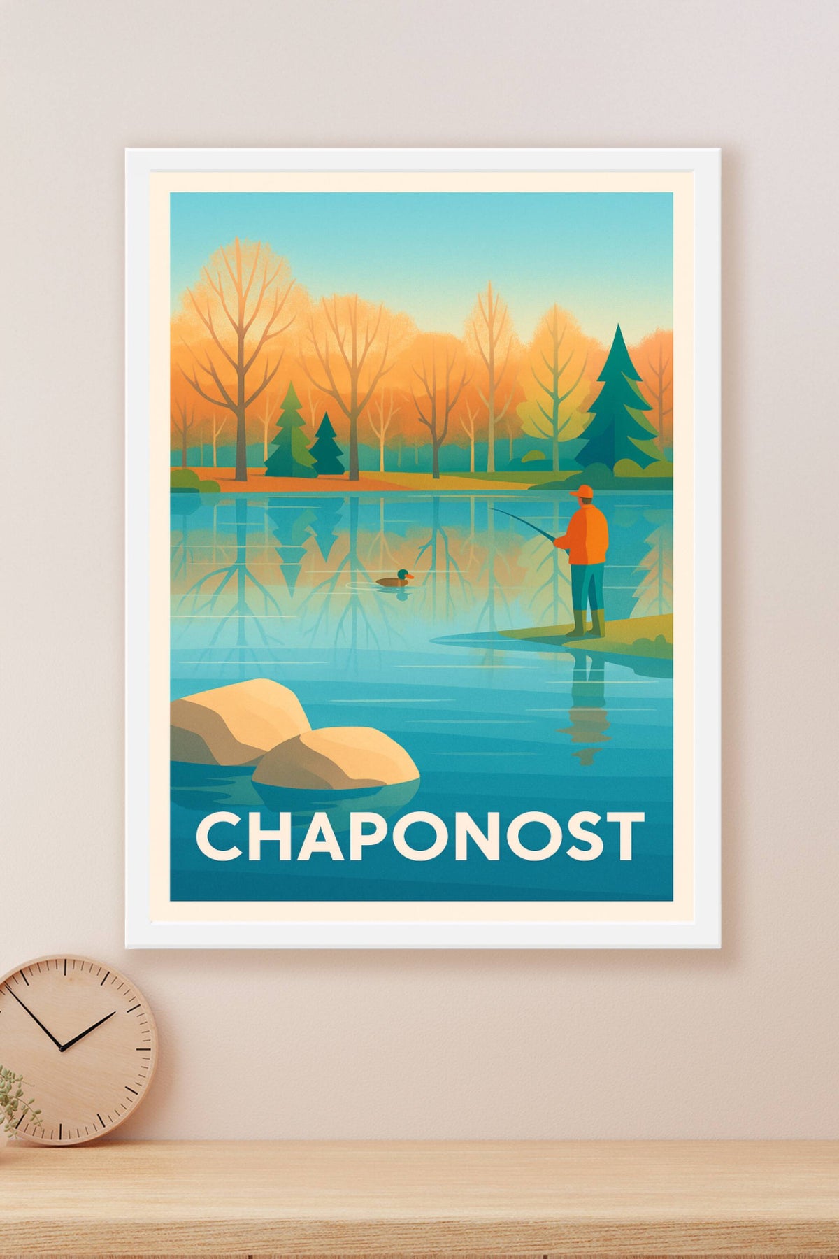 Affiche Chaponost — Sérénité au bord de l'eau · poster d'art de Chaponost
