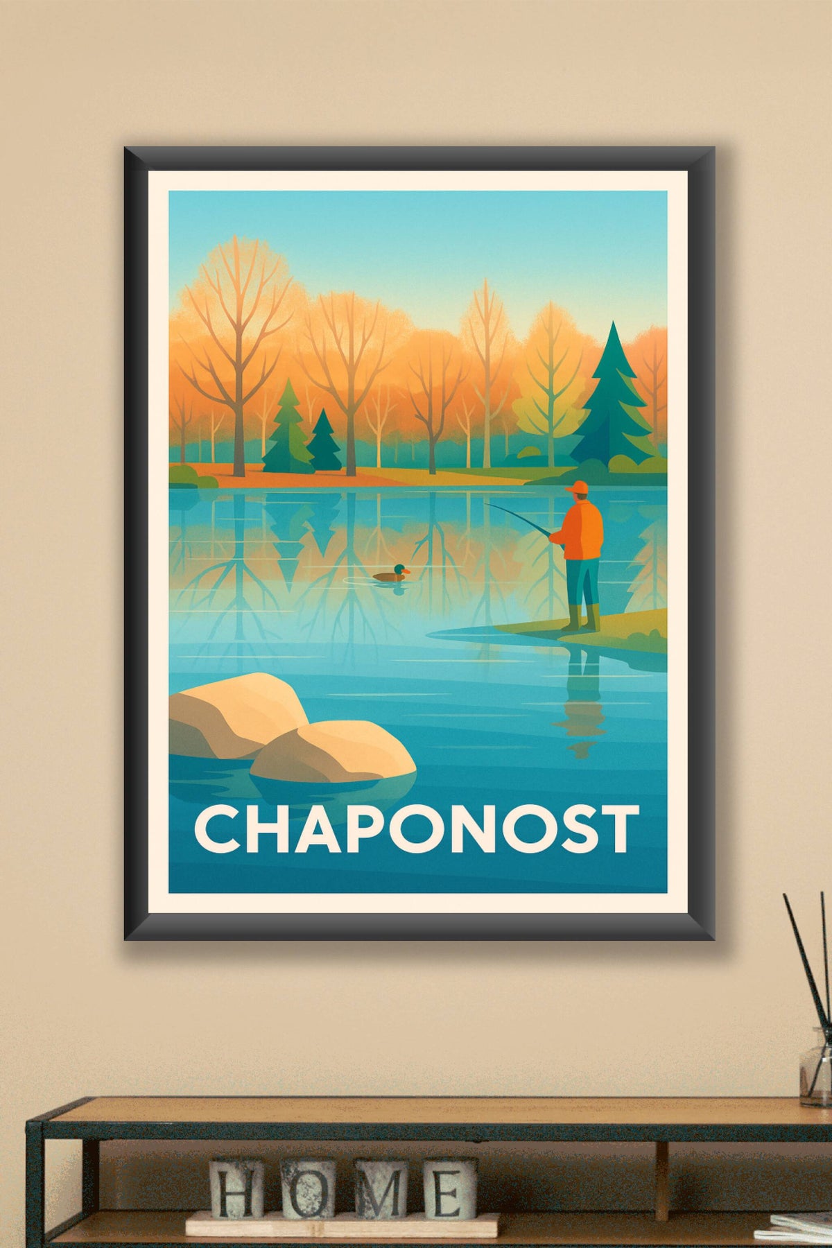 Affiche Chaponost — Sérénité au bord de l'eau · poster d'art de Chaponost