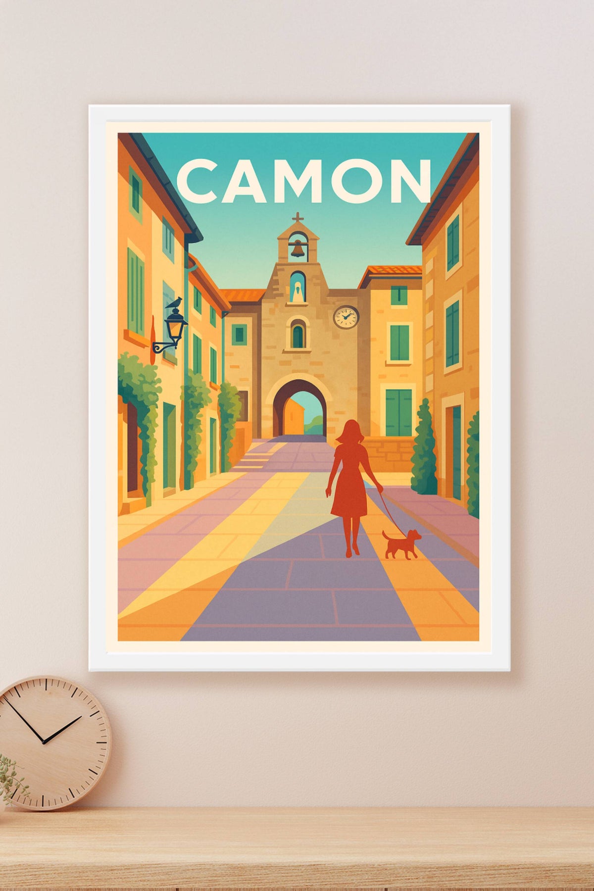 Affiche Camon — Flânerie ensoleillée au cœur du village · poster d'art de Camon