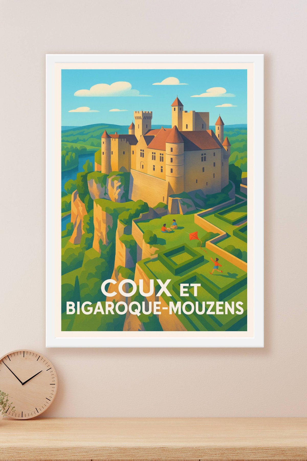 Affiche Coux et Bigaroque-Mouzens — Splendeur médiévale en pleine nature · poster d'art de Coux et Bigaroque-Mouzens