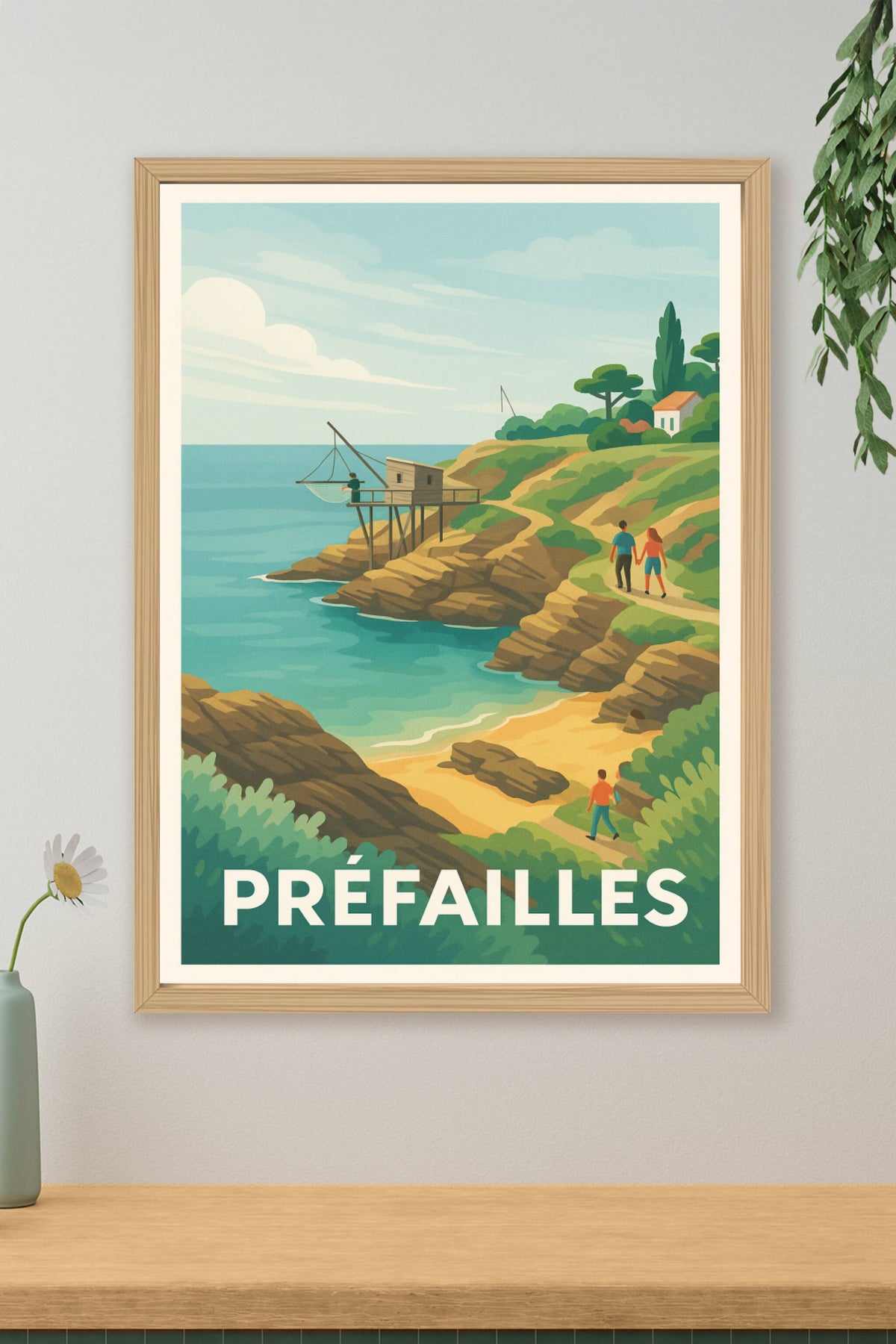 Affiche Préfailles — Escapade en bord de mer pittoresque · poster d'art de Préfailles
