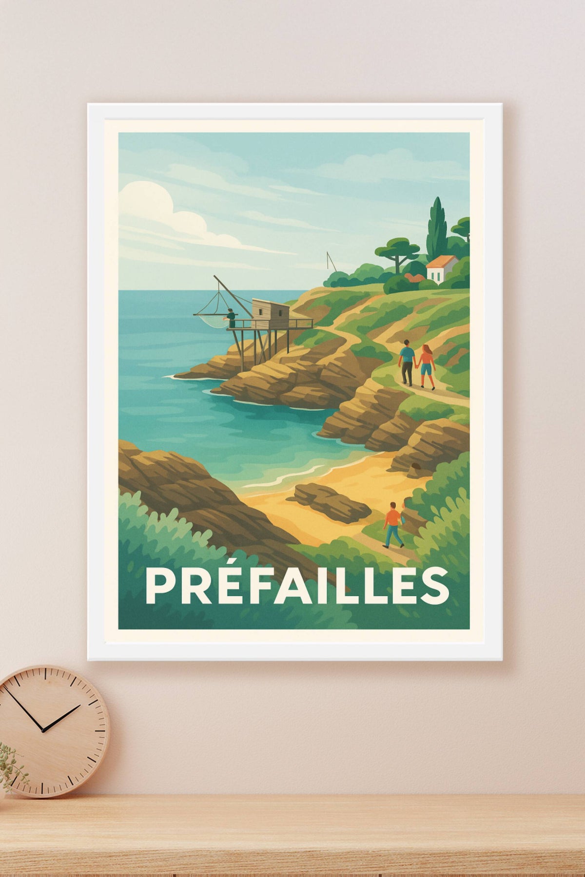 Affiche Préfailles — Escapade en bord de mer pittoresque · poster d'art de Préfailles