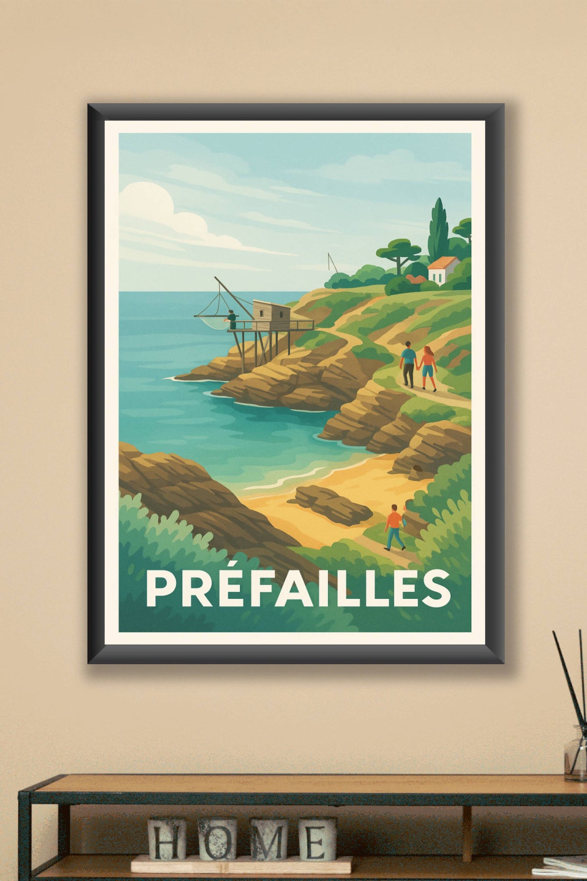 Affiche Préfailles — Escapade en bord de mer pittoresque · poster d'art de Préfailles