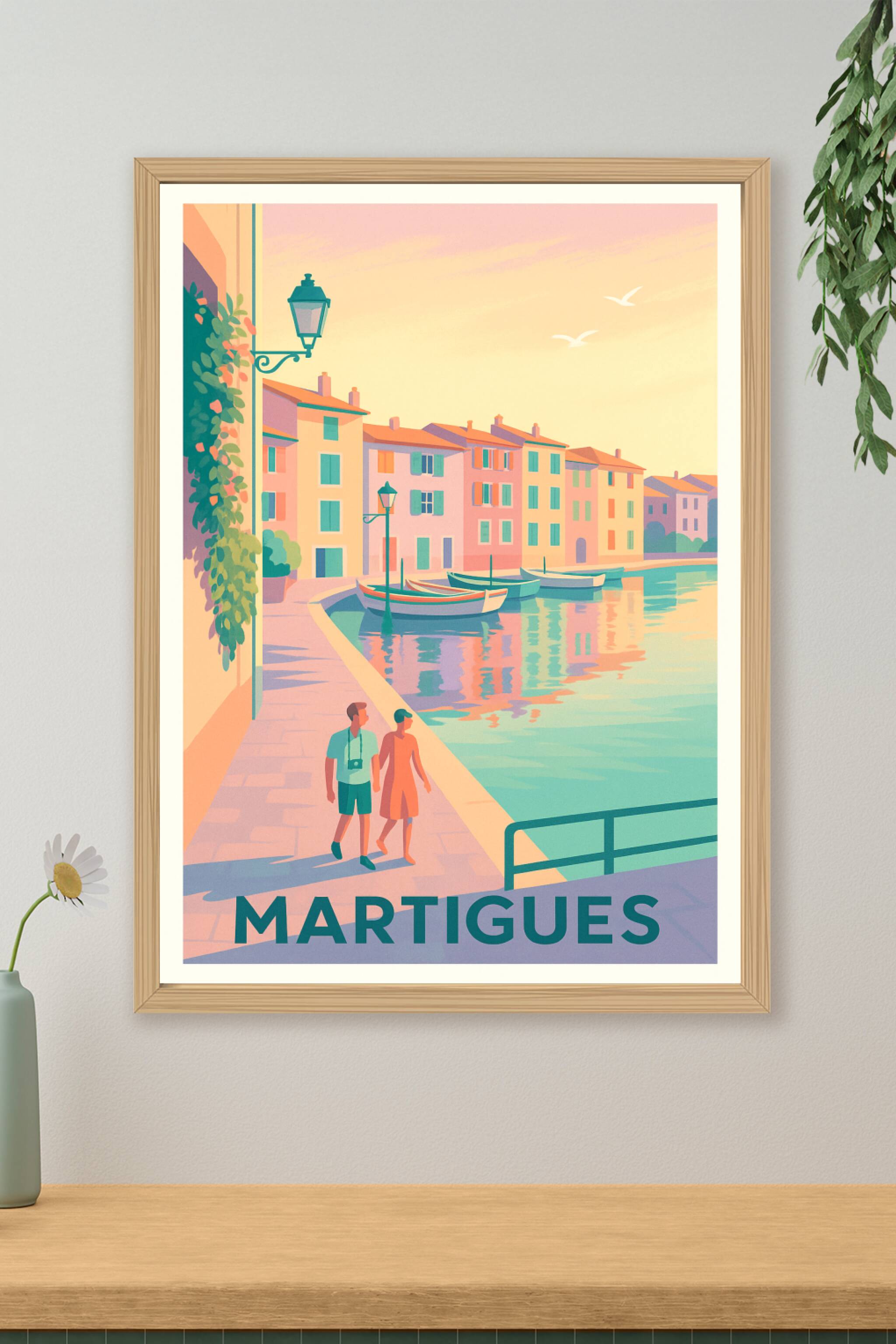 Affiche de Martigues - Balade au bord de l'eau au crépuscule