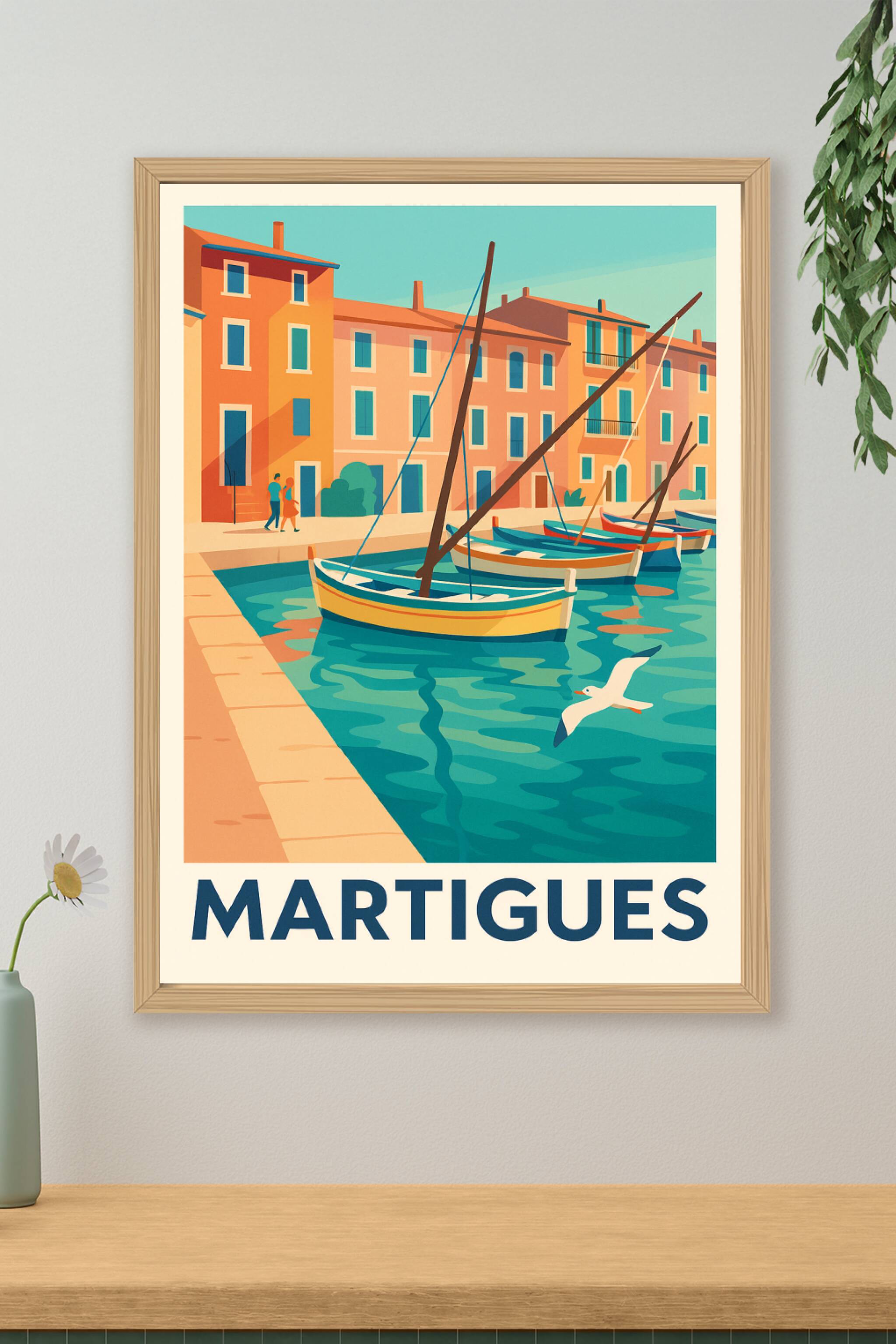 Affiche de Martigues - L'authenticité du port coloré