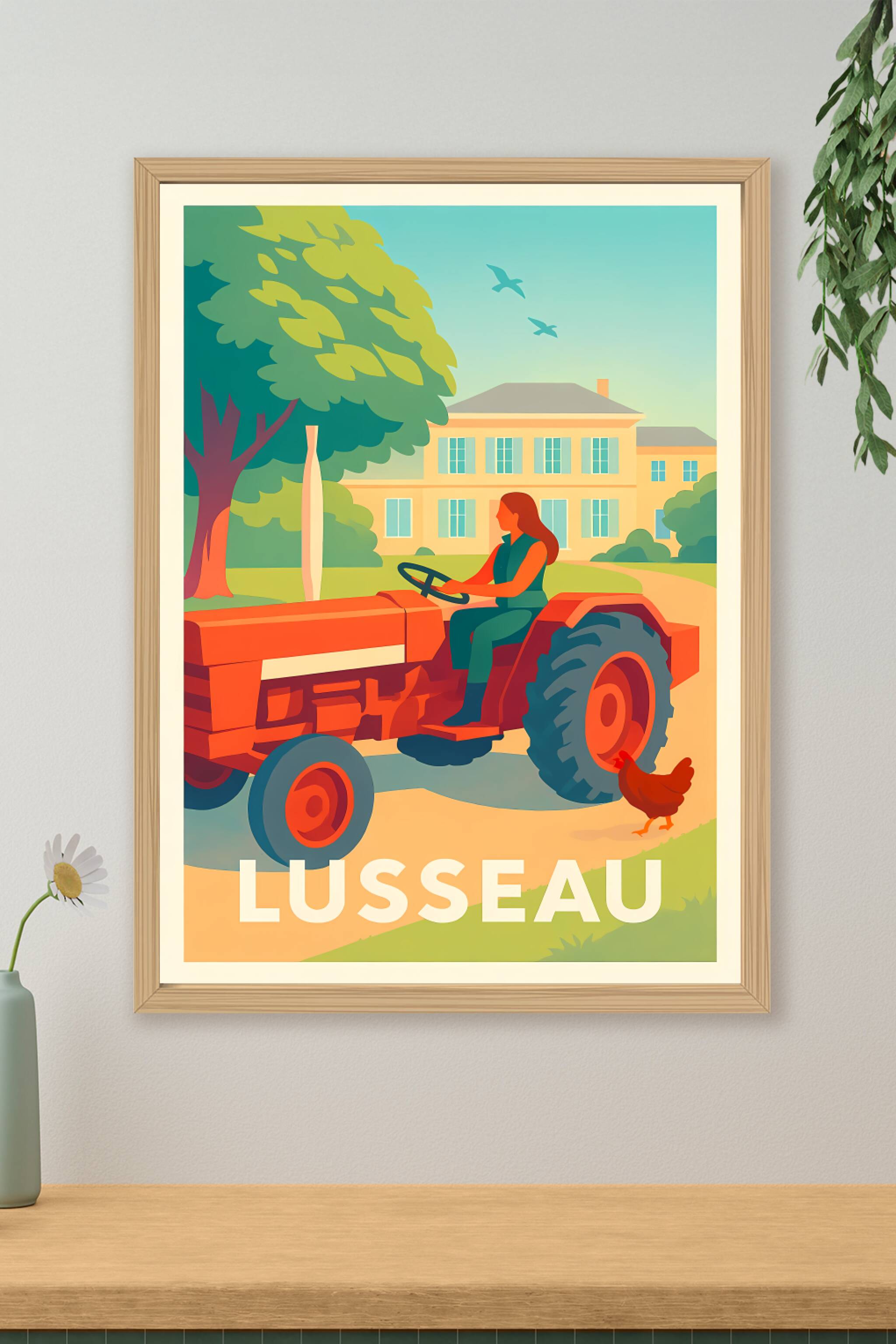 Affiche de Lusseau - Charme bucolique et sérénité rurale