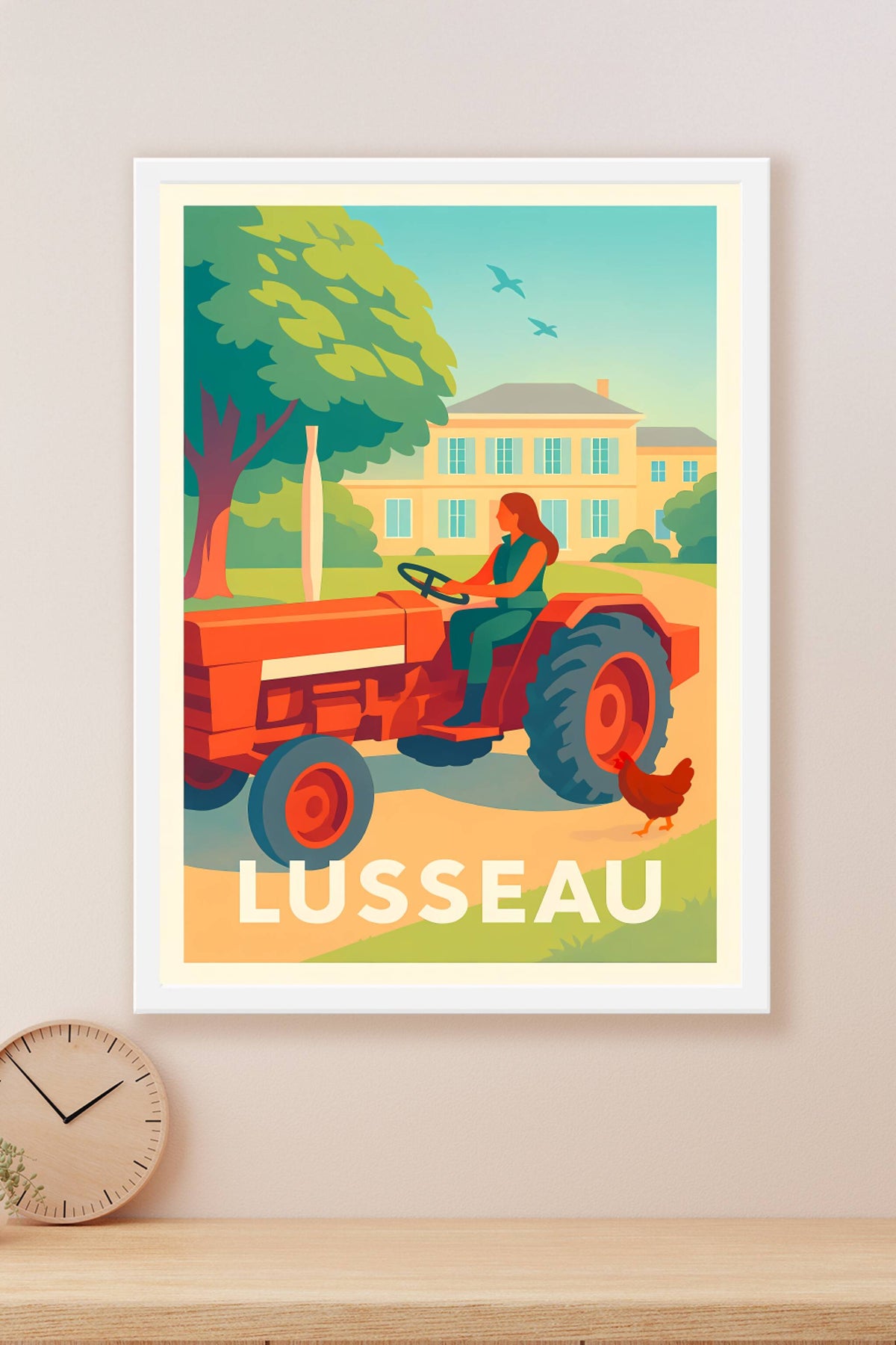 Affiche Lusseau — Charme bucolique et sérénité rurale · poster d'art de Lusseau