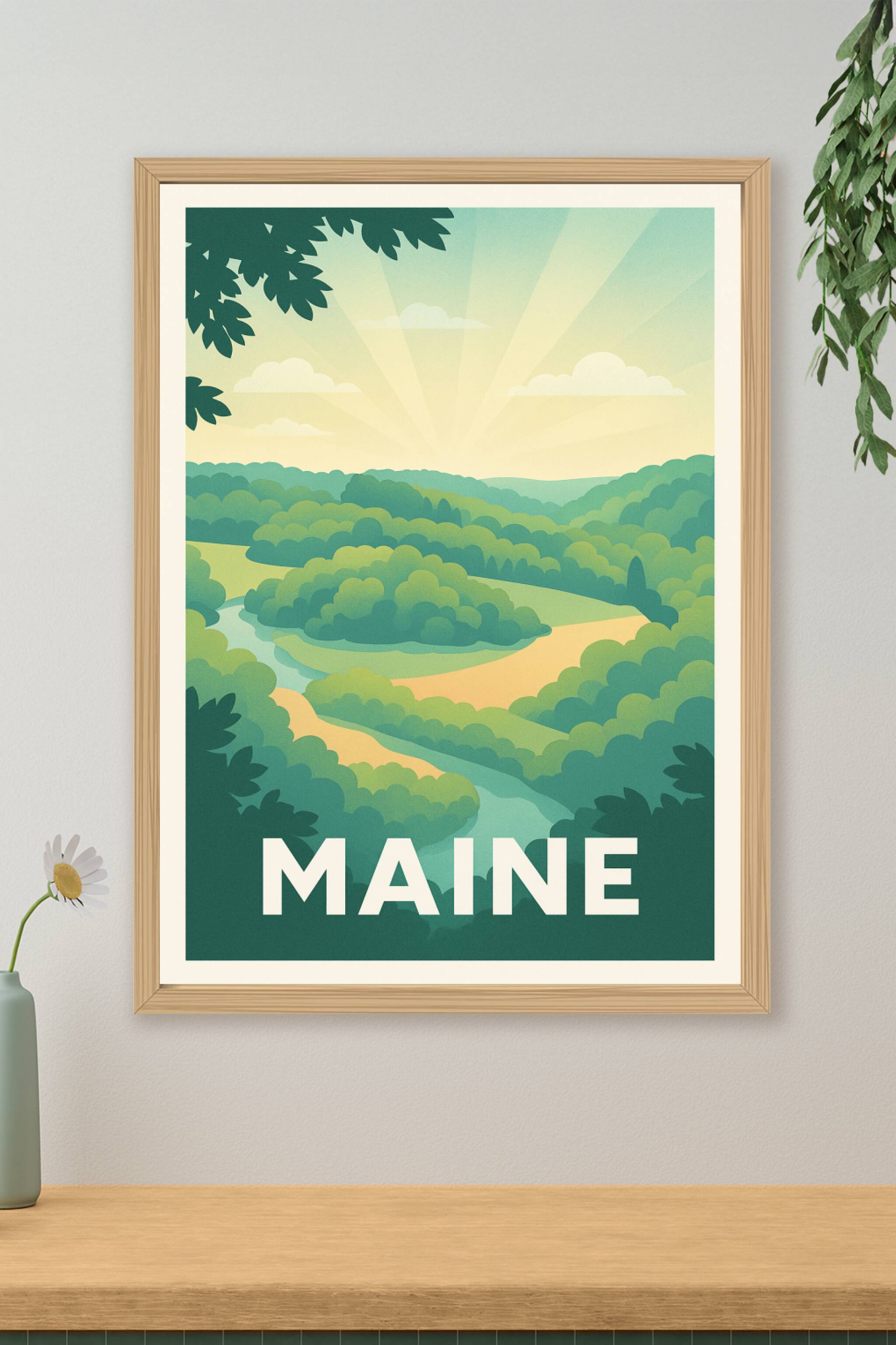 Affiche de Maine - Évasion nature au cœur des paysages verdoyants