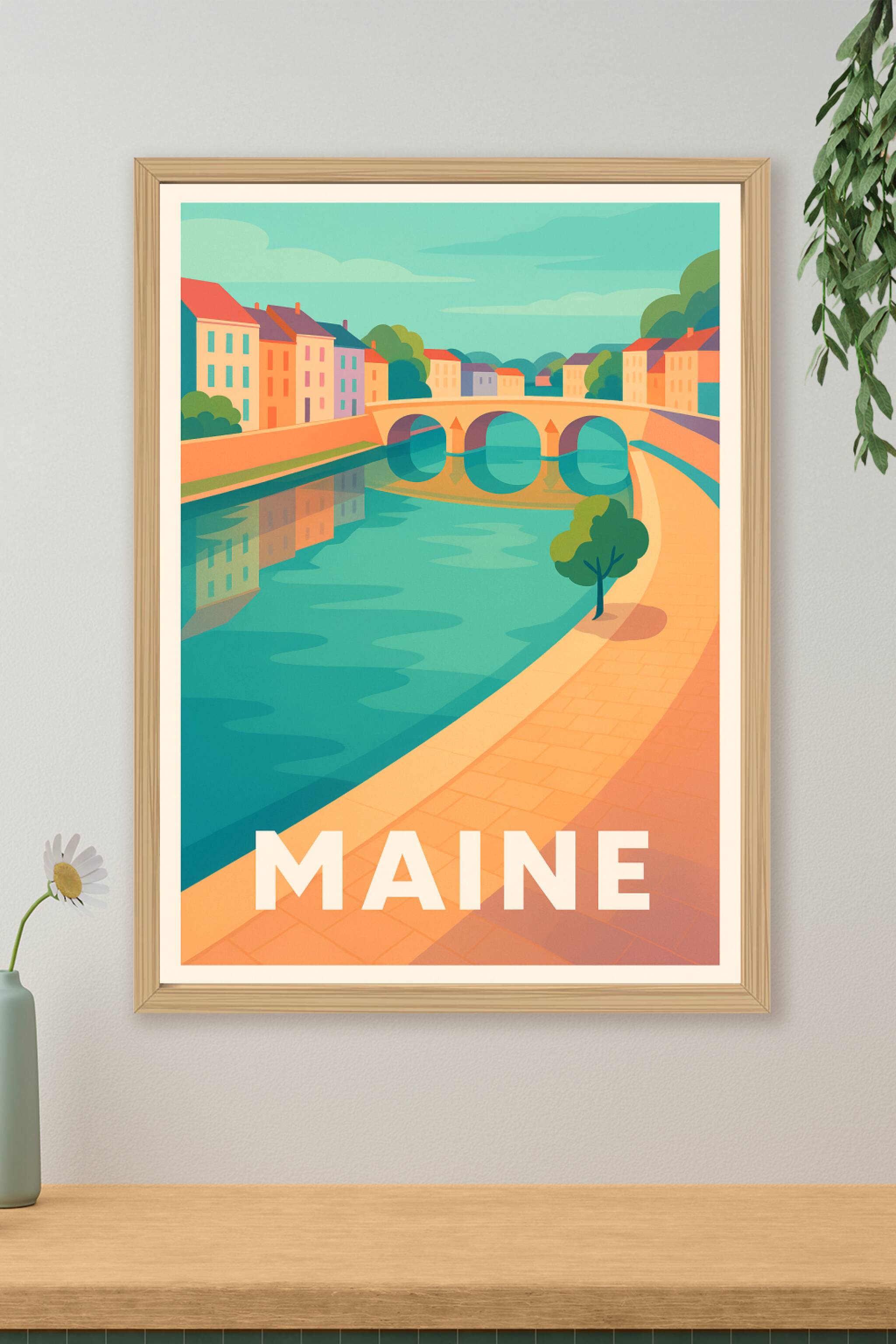 Affiche de Maine - Charme paisible au fil de l'eau