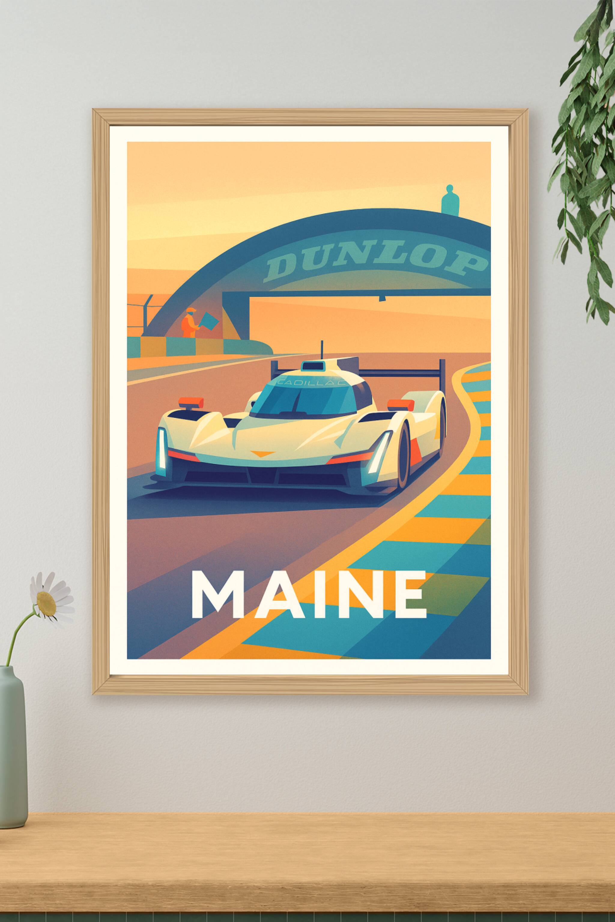 Affiche de Maine - Vitesse et élégance sur le circuit légendaire