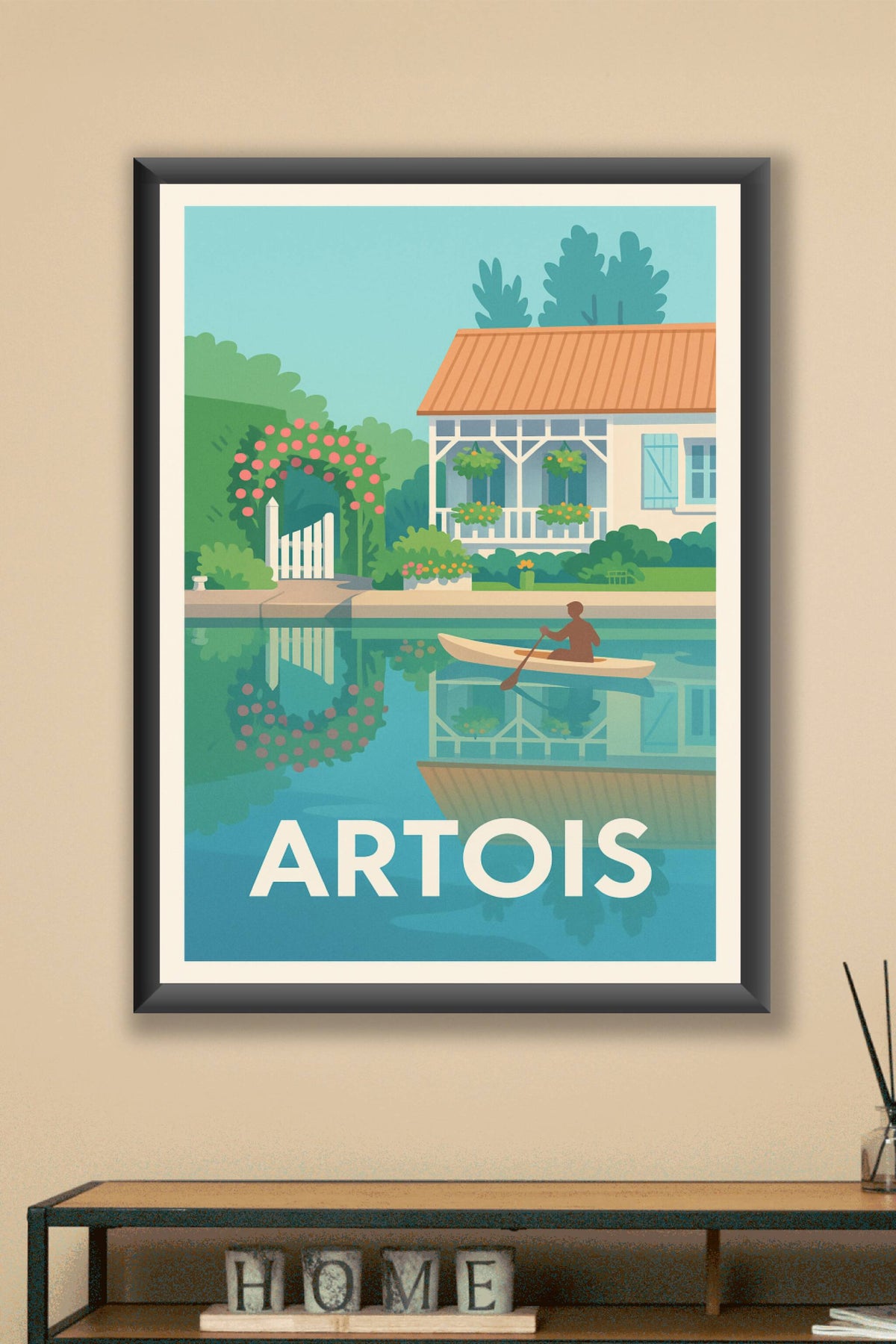 Affiche Artois — Sérénité et nature au fil de l'eau · poster d'art de Artois
