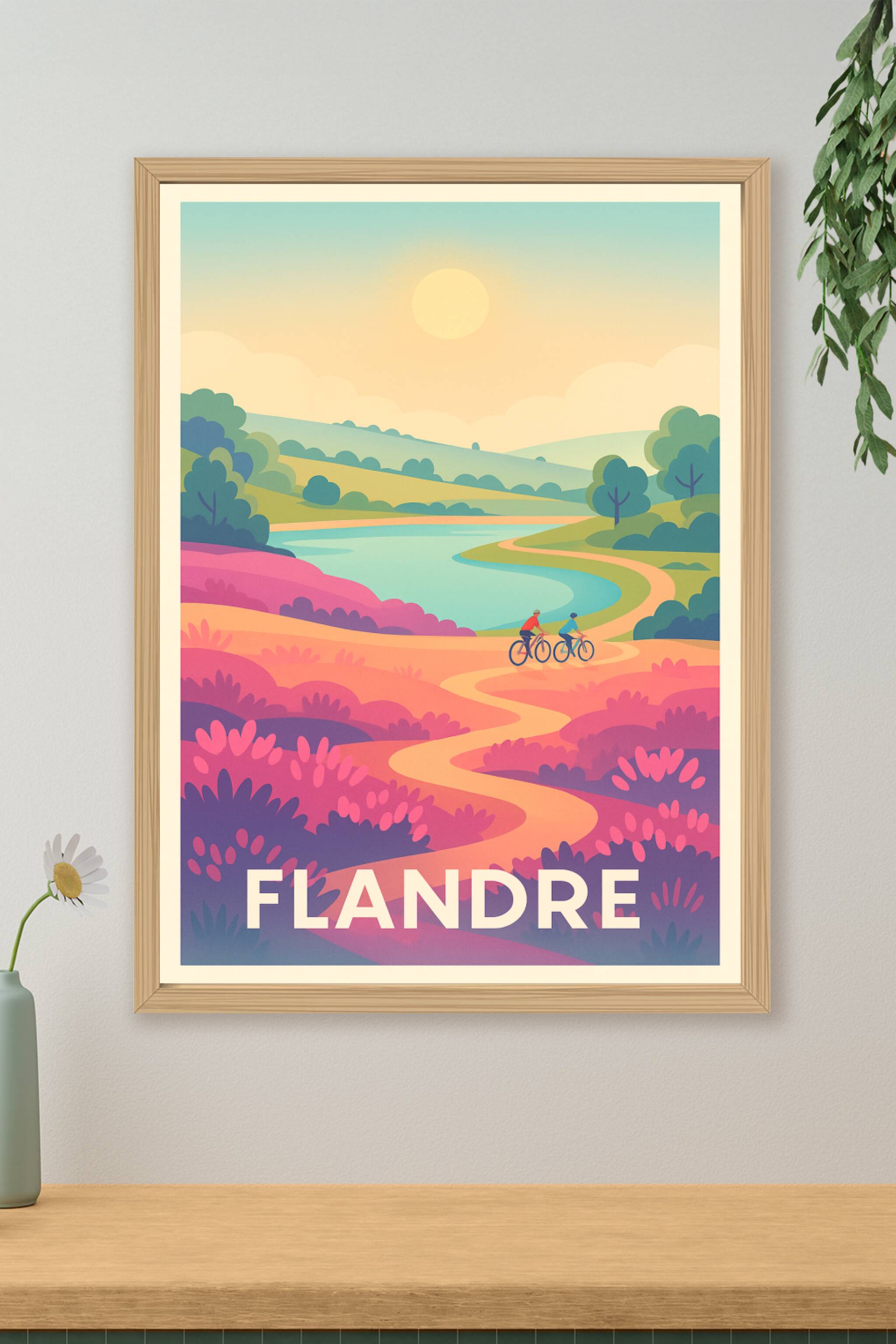 Affiche de Flandre - Balade paisible entre nature et chemins sinueux
