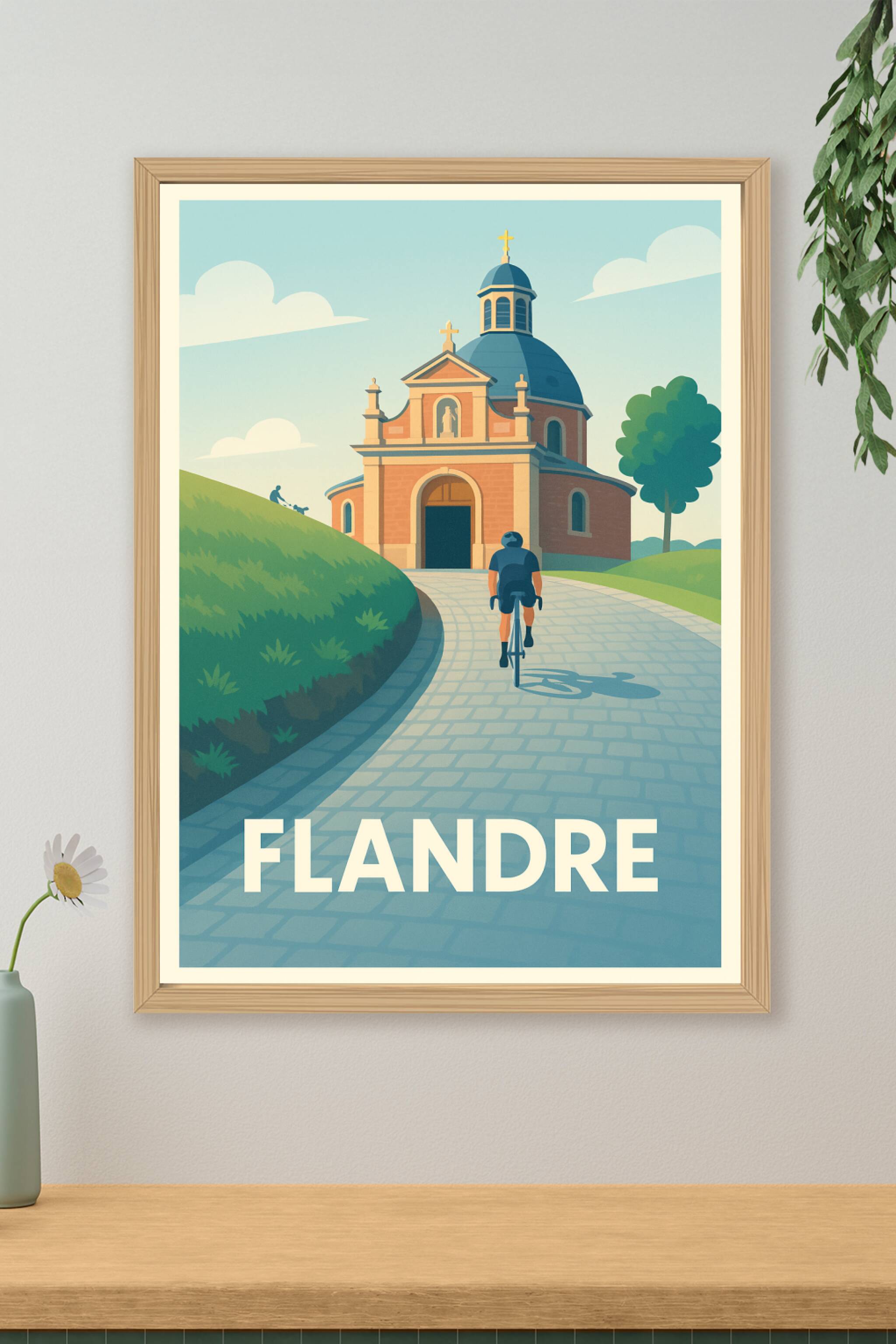 Affiche de Flandre - L'essence du cyclisme et du patrimoine