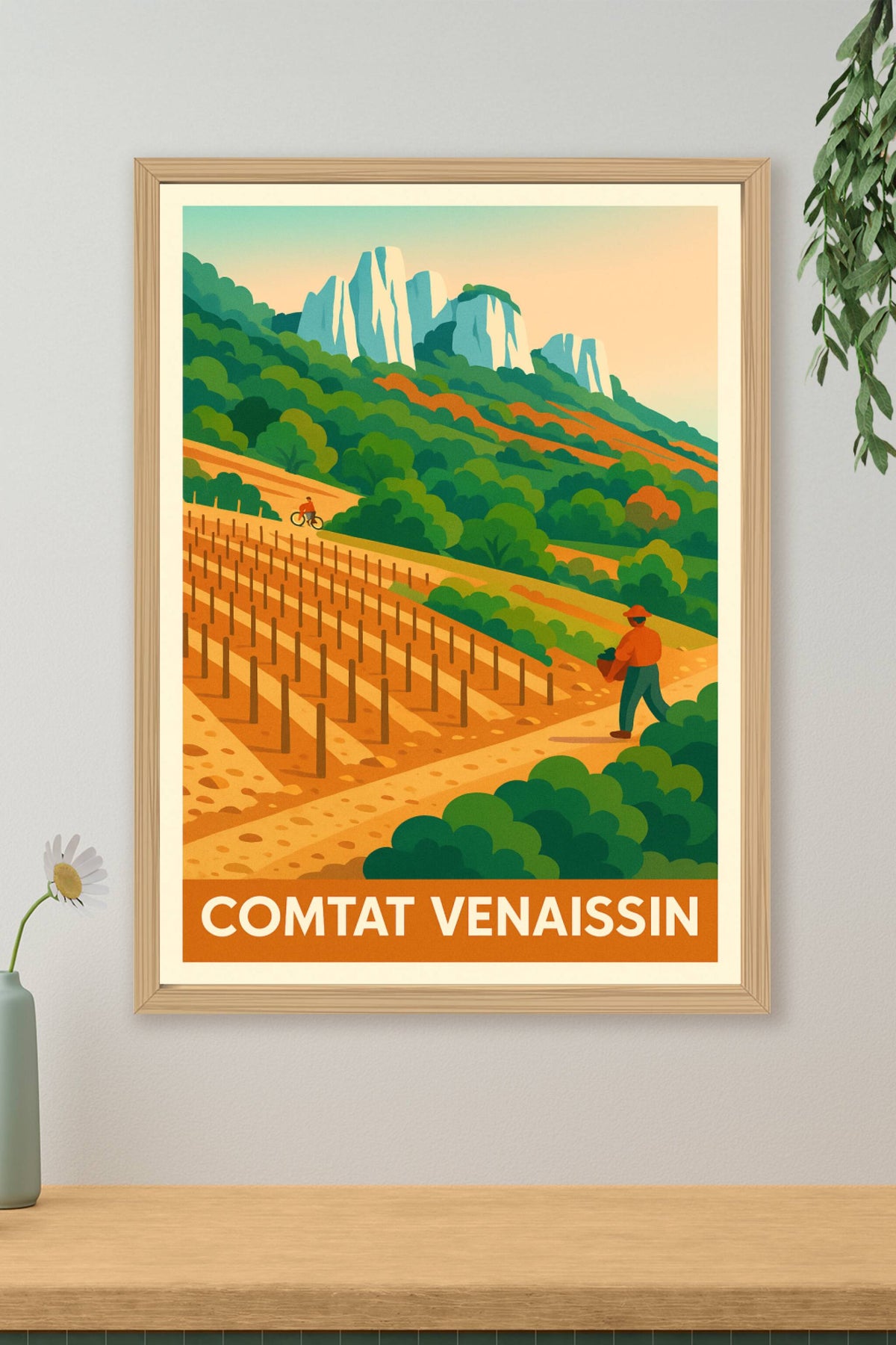 Affiche Comtat Venaissin — Évasion au cœur des vignobles provençaux · poster d'art de Comtat Venaissin