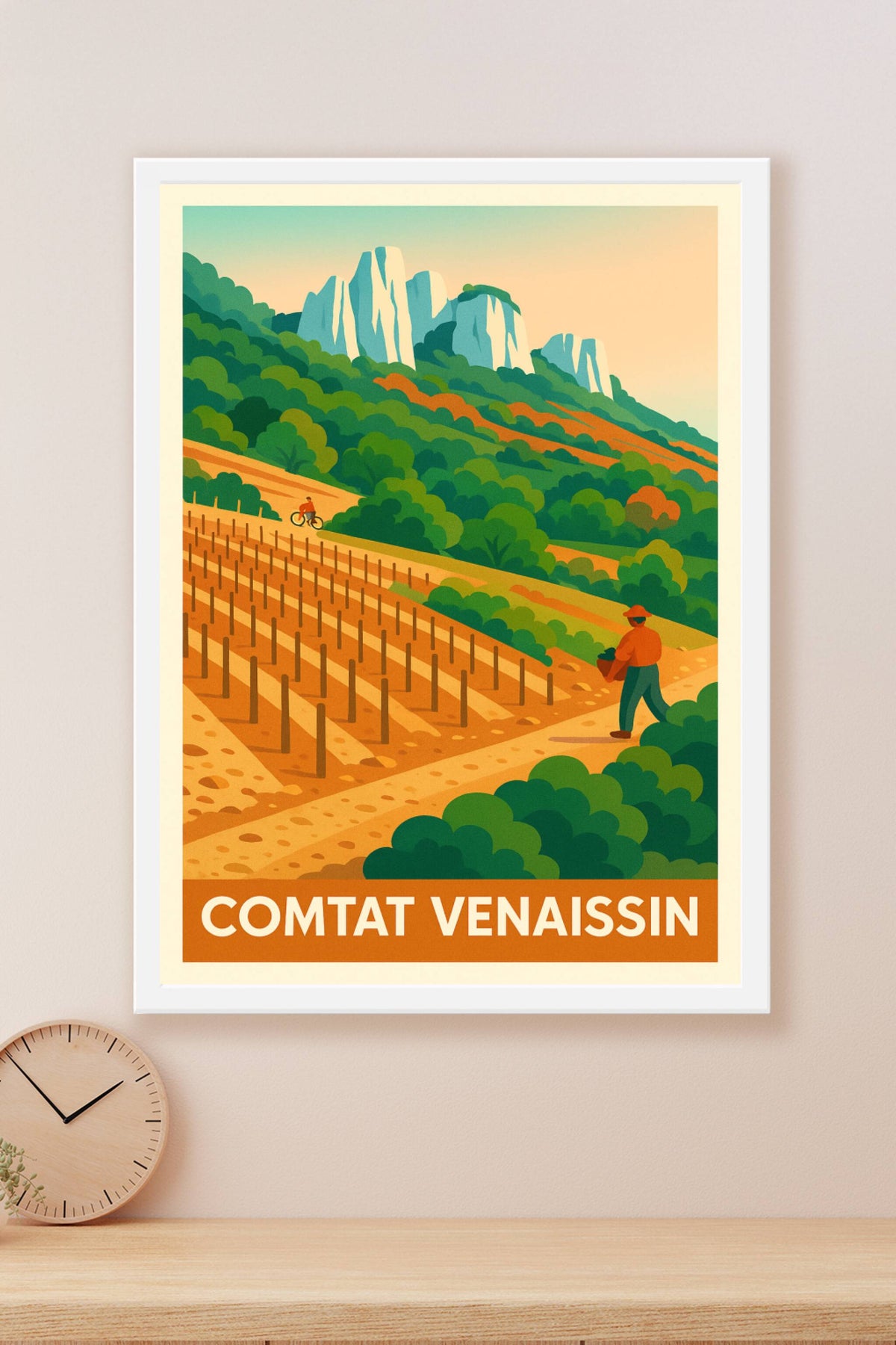 Affiche Comtat Venaissin — Évasion au cœur des vignobles provençaux · poster d'art de Comtat Venaissin
