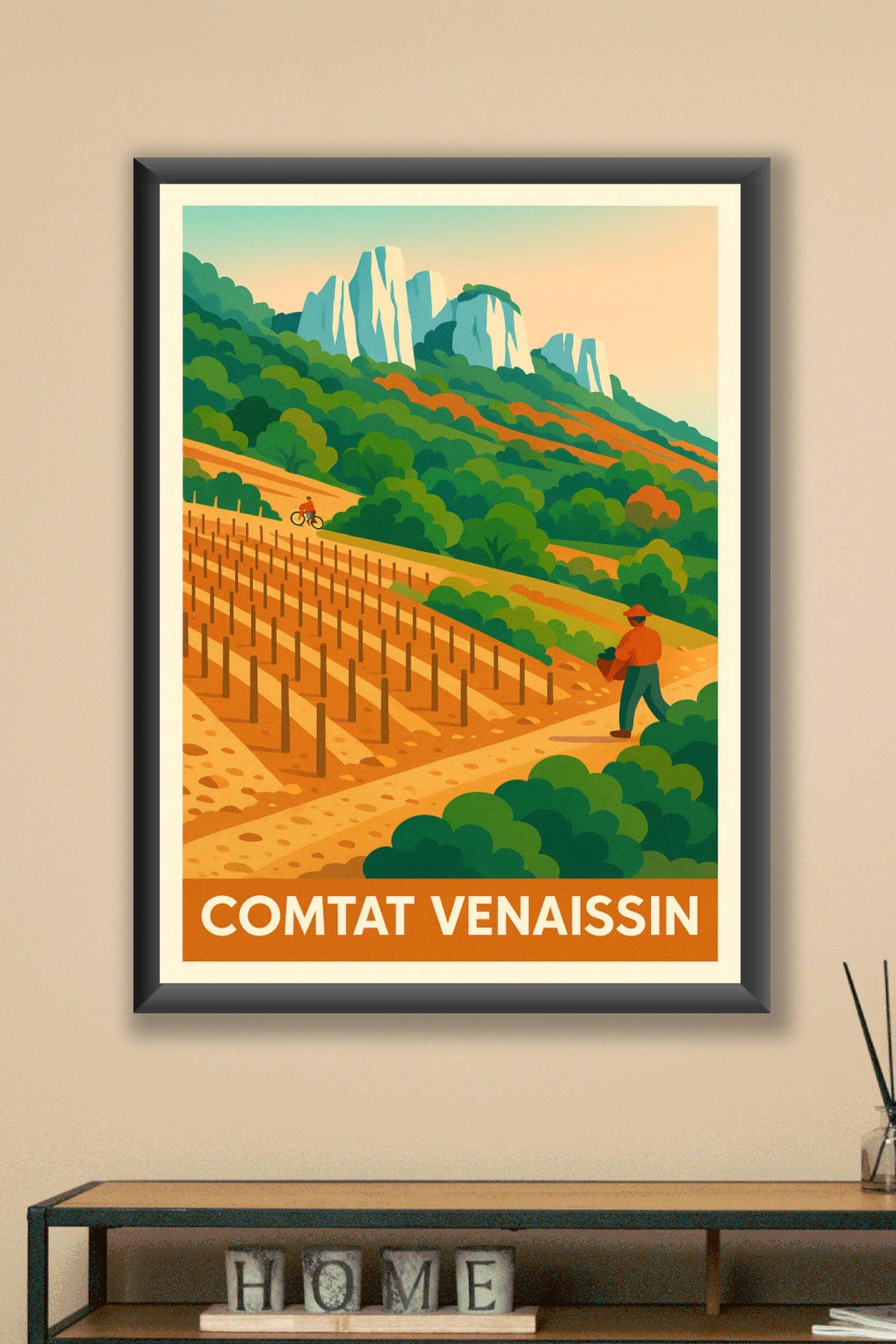 Affiche Comtat Venaissin — Évasion au cœur des vignobles provençaux · poster d'art de Comtat Venaissin