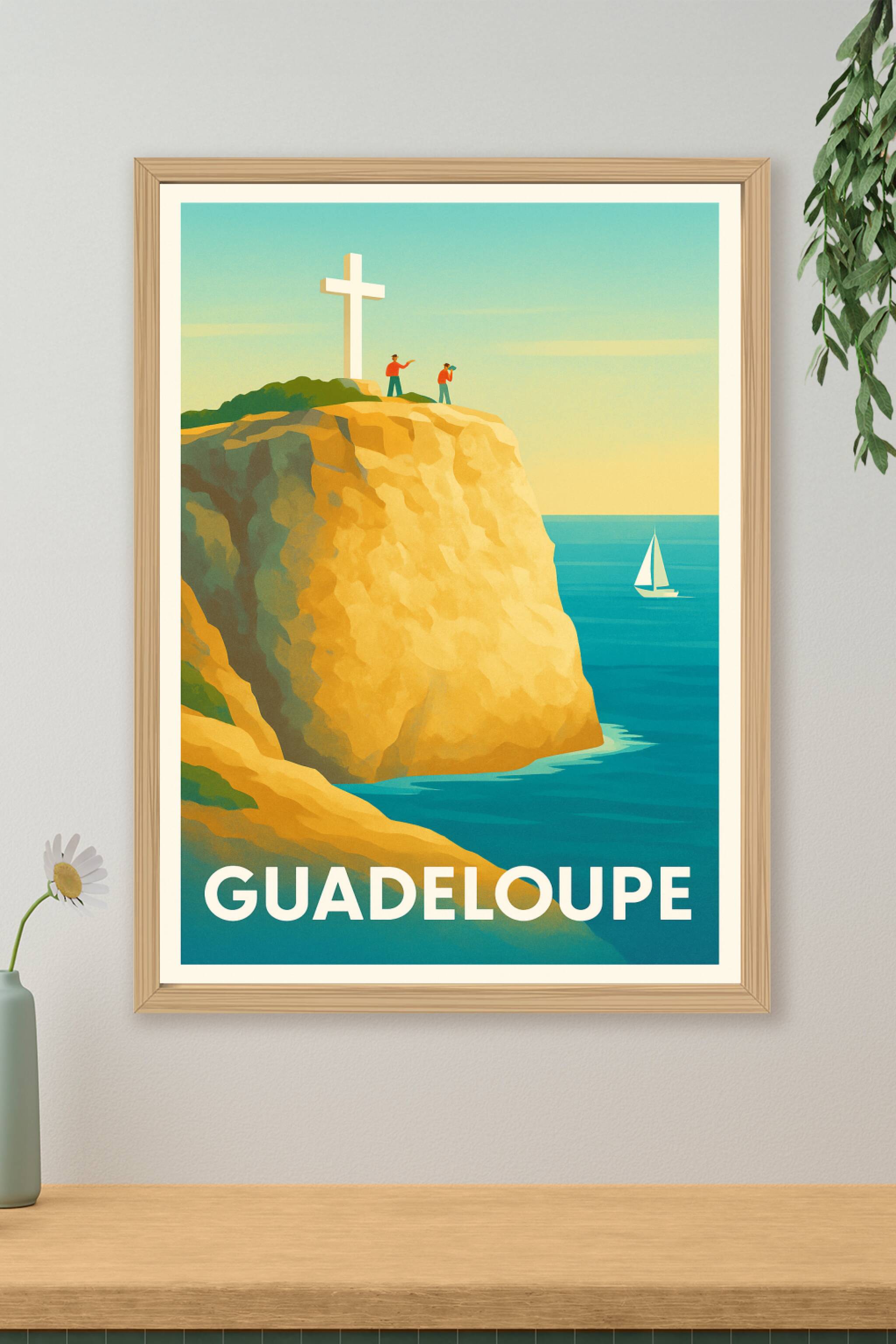 Affiche de Guadeloupe - Escapade au sommet des falaises