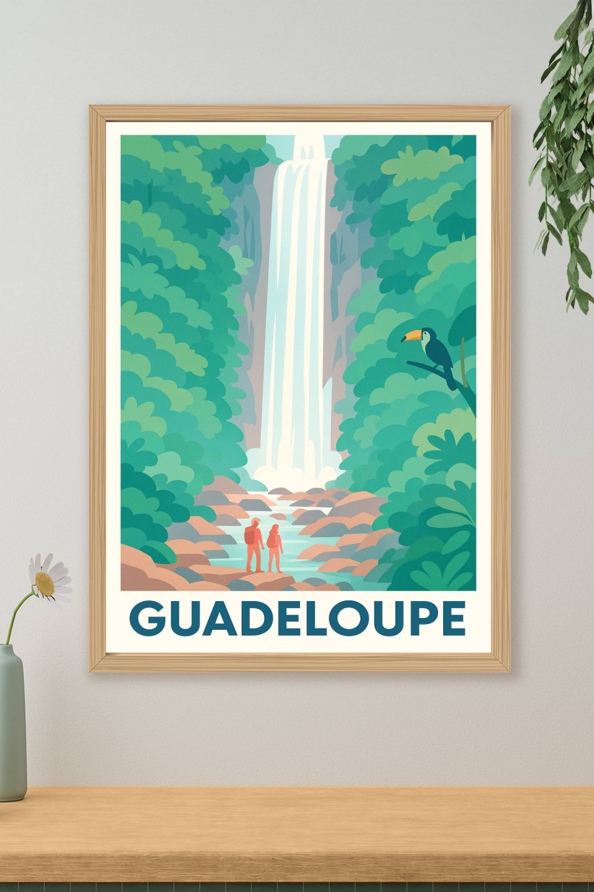 Affiche de Guadeloupe - Évasion nature et cascades luxuriantes