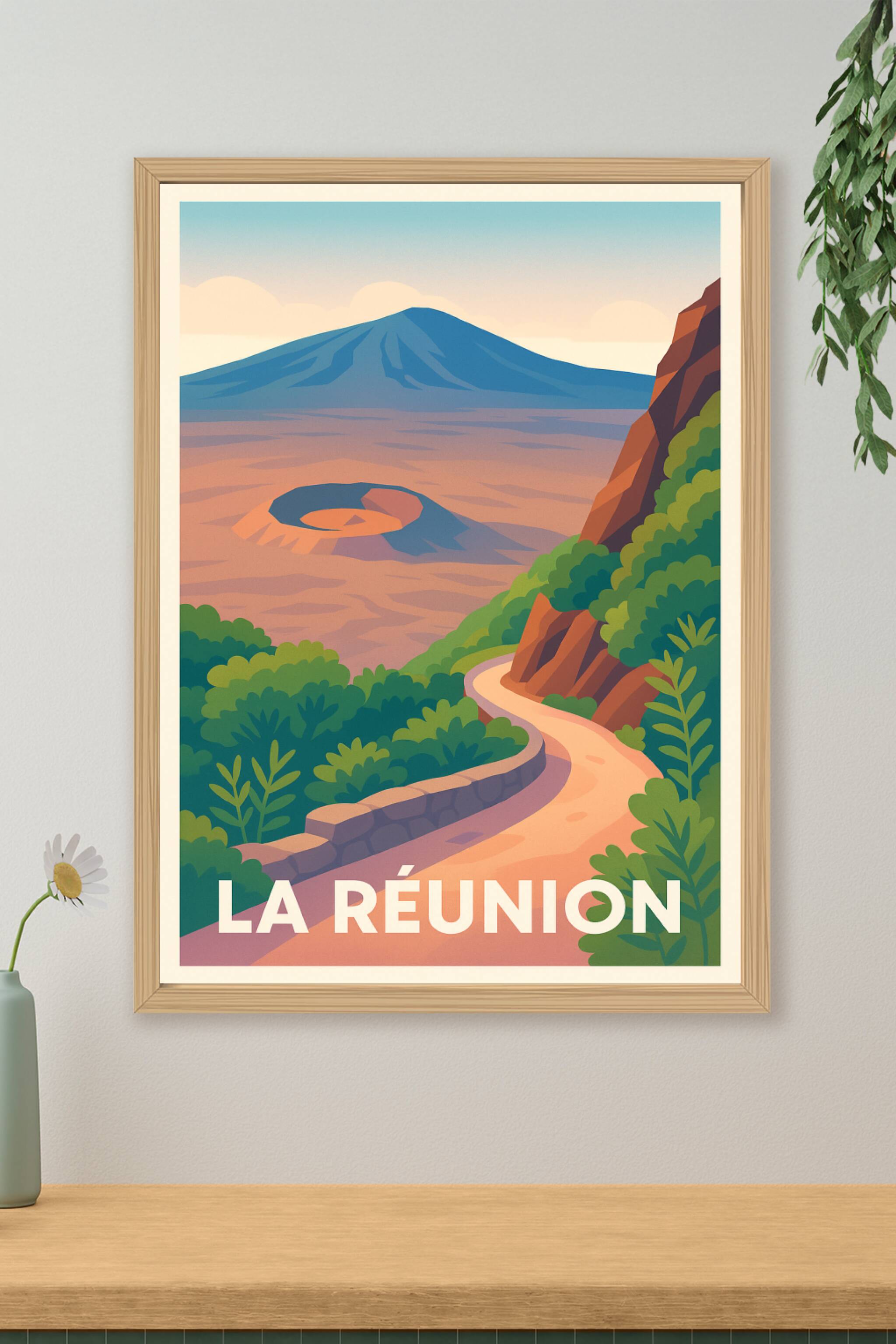 Affiche de La Réunion - Évasion volcanique et nature luxuriante