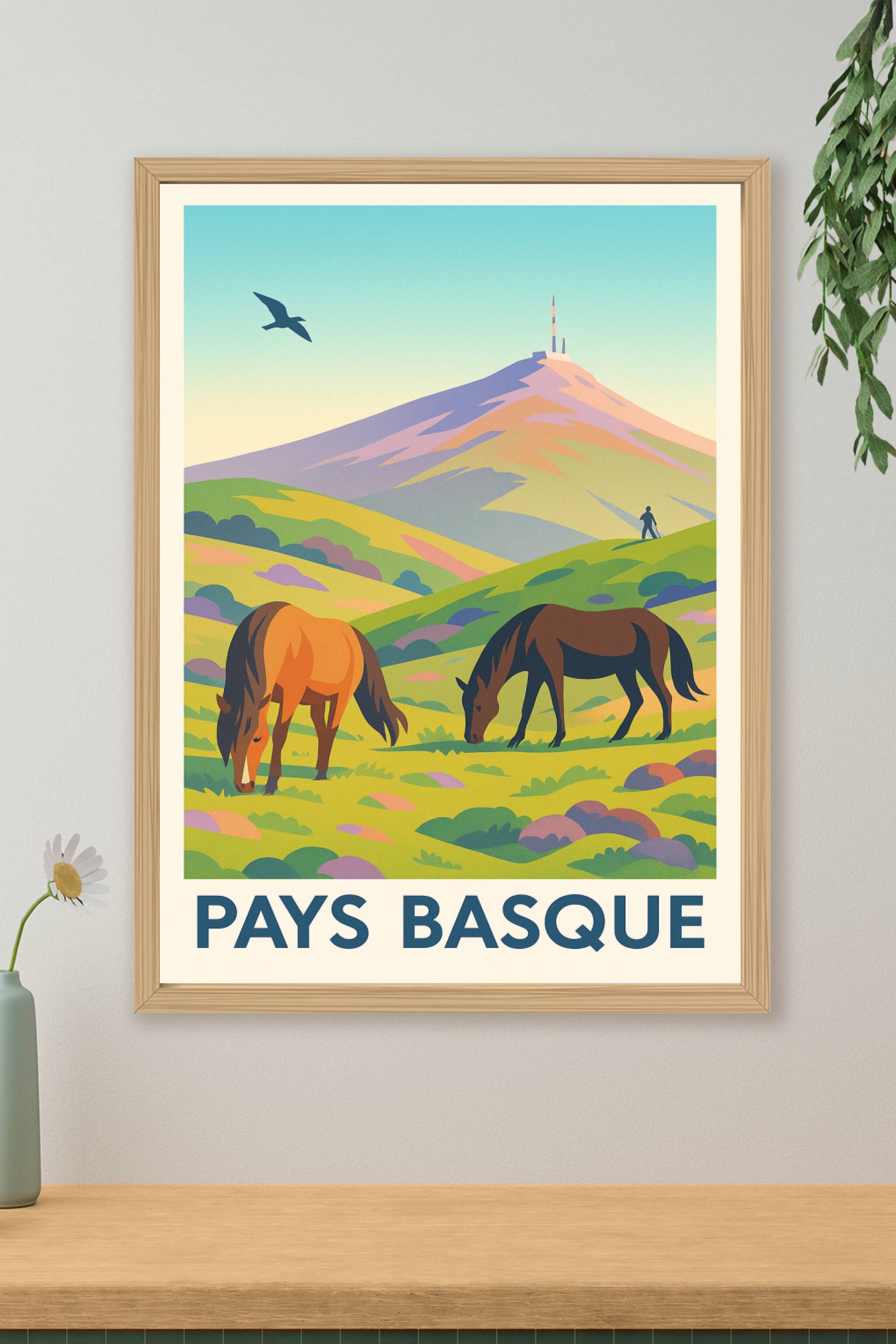 Affiche de Pays Basque - Évasion bucolique aux portes des montagnes