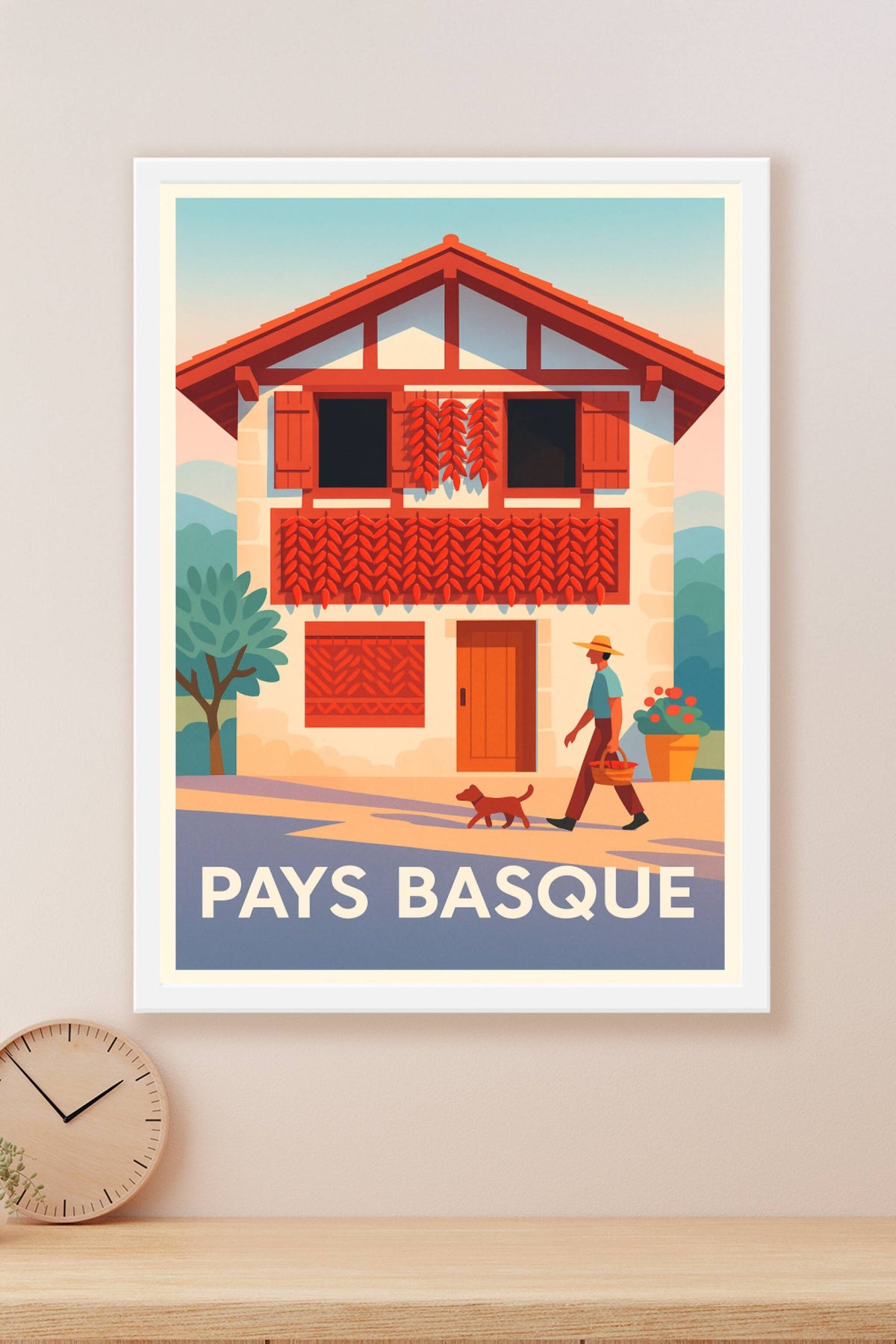 Affiche Pays Basque — Charme authentique et couleurs vives · poster d'art de Pays Basque