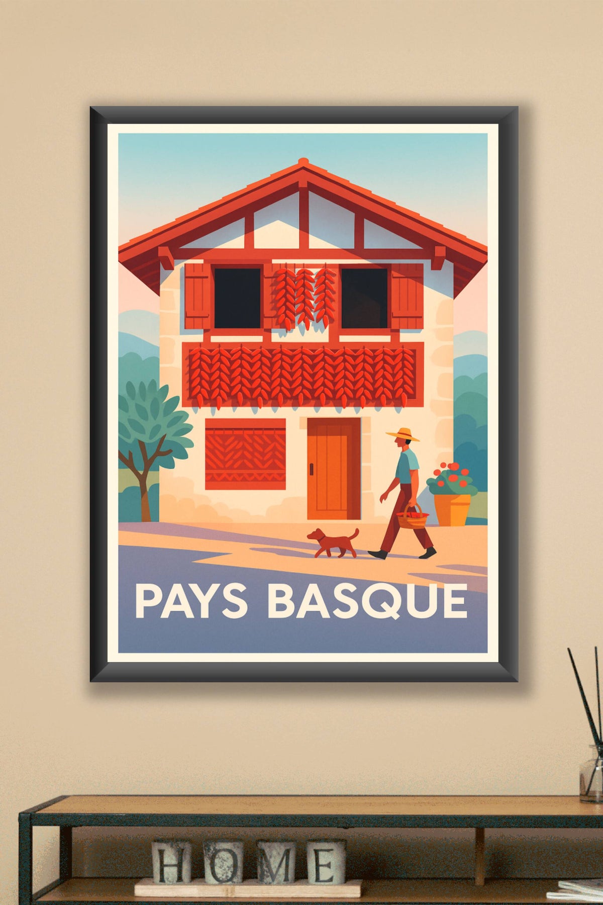 Affiche Pays Basque — Charme authentique et couleurs vives · poster d'art de Pays Basque