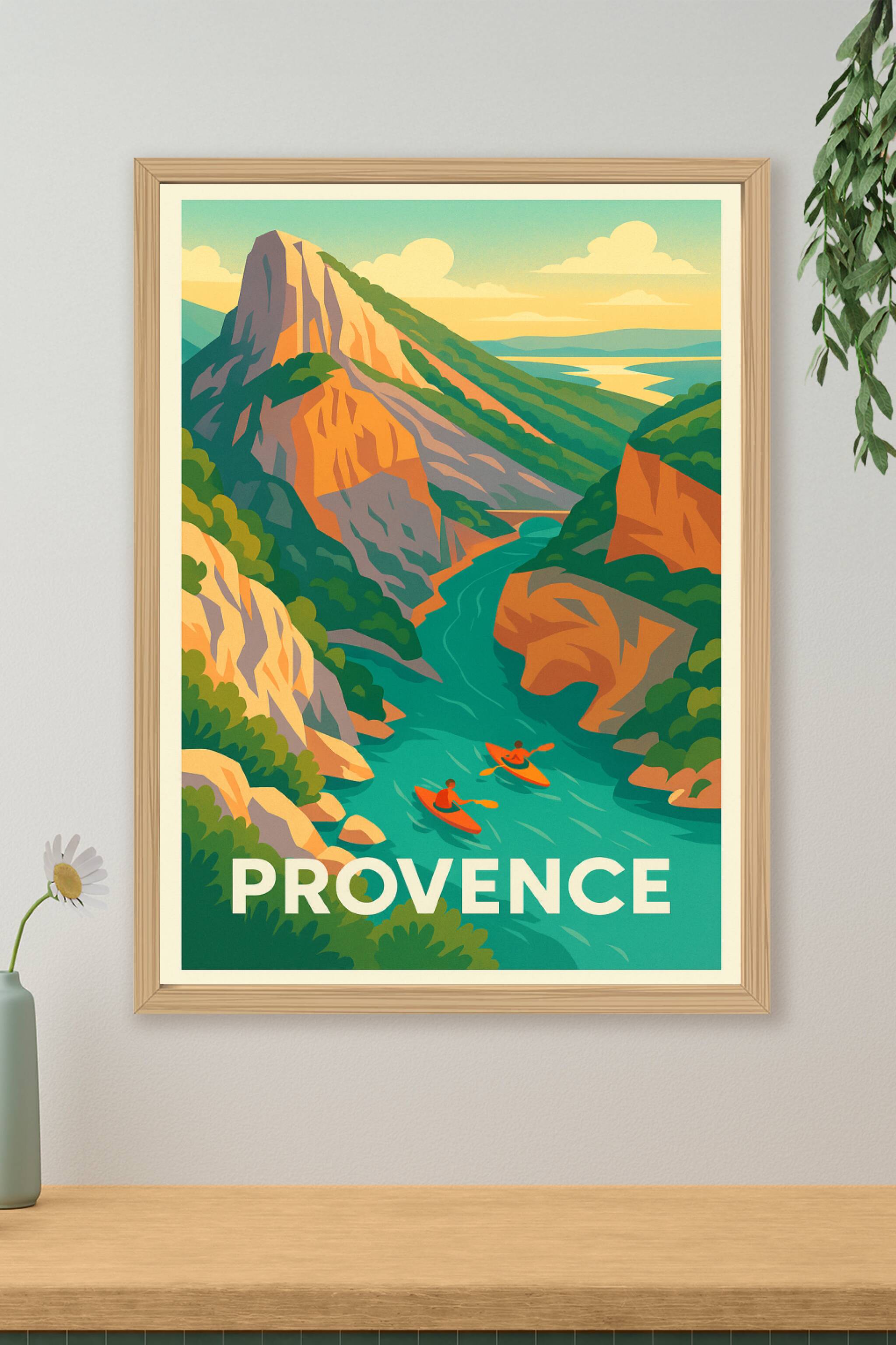 Affiche de Provence - Aventure et nature entre montagnes et rivière