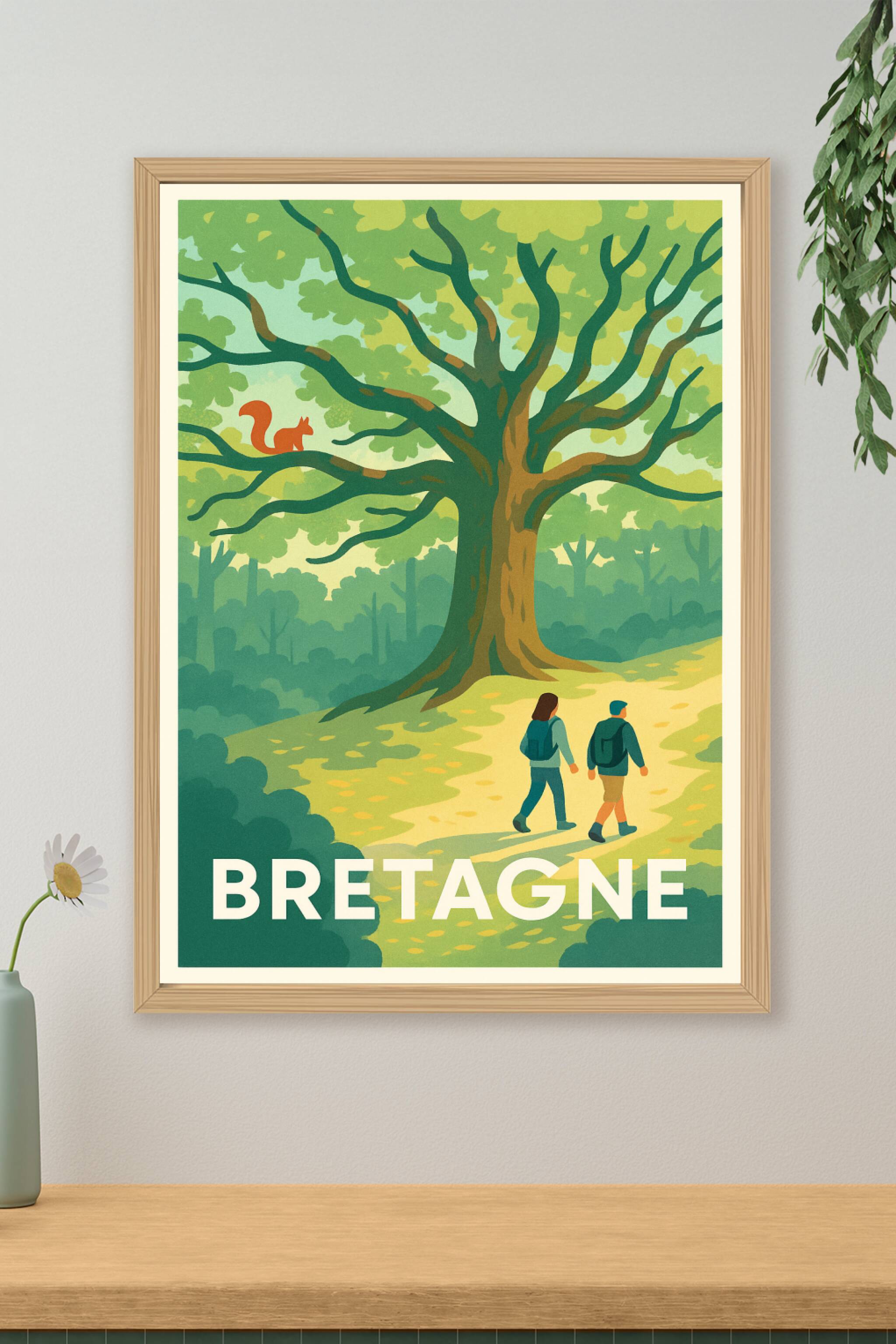Affiche de Bretagne - Escapade nature et douceur forestière