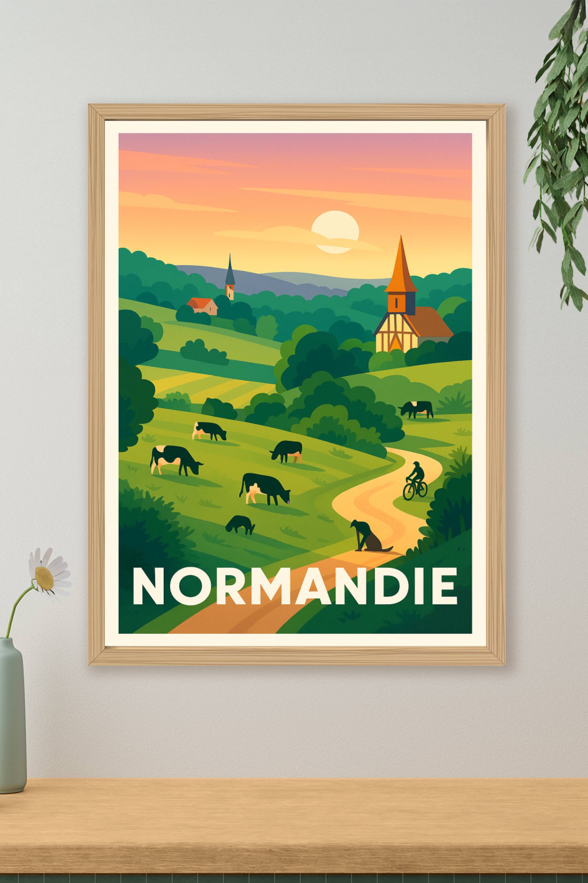 Affiche de Normandie - Charme bucolique et sérénité campagnarde