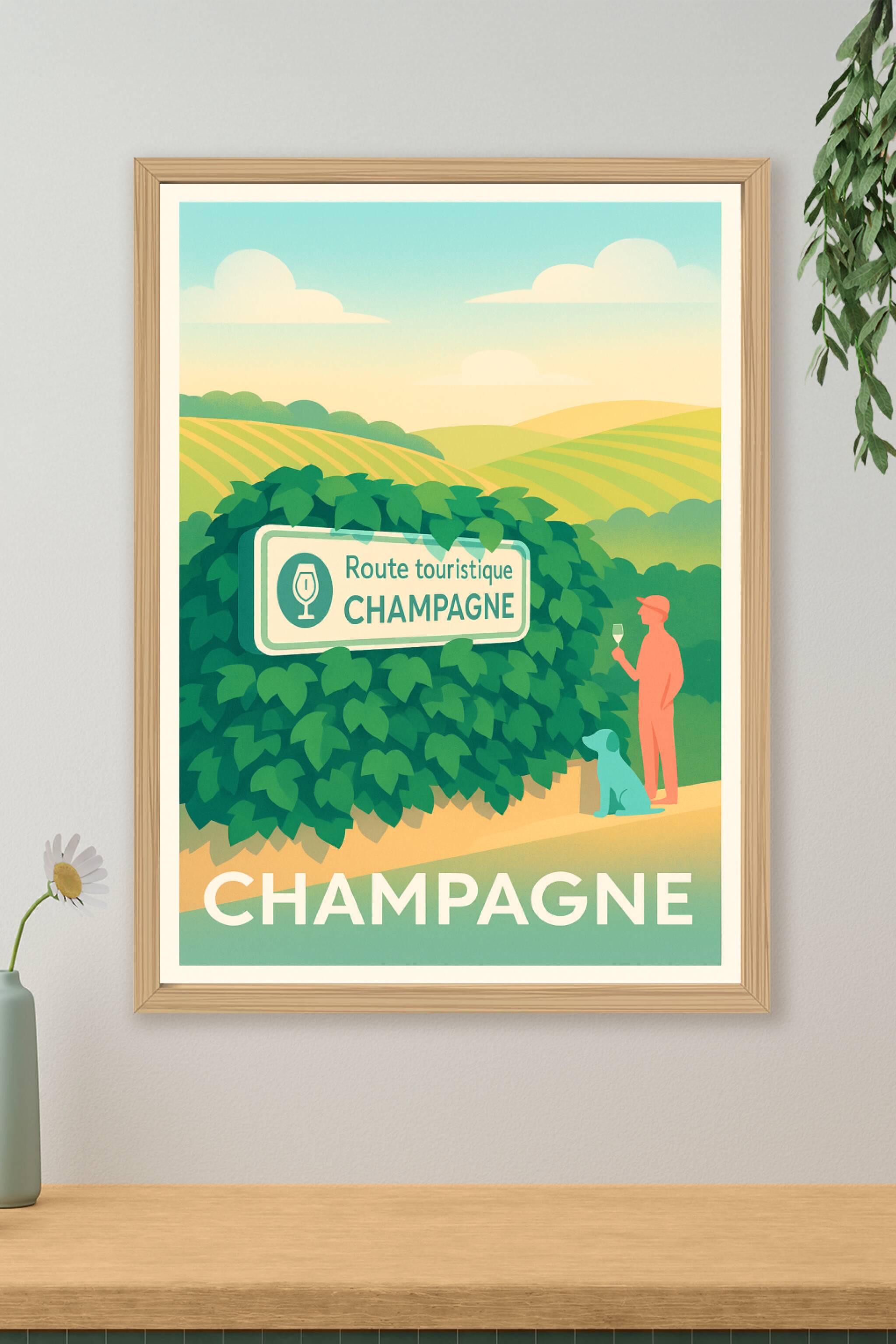 Affiche de Champagne - Escapade sur la route touristique