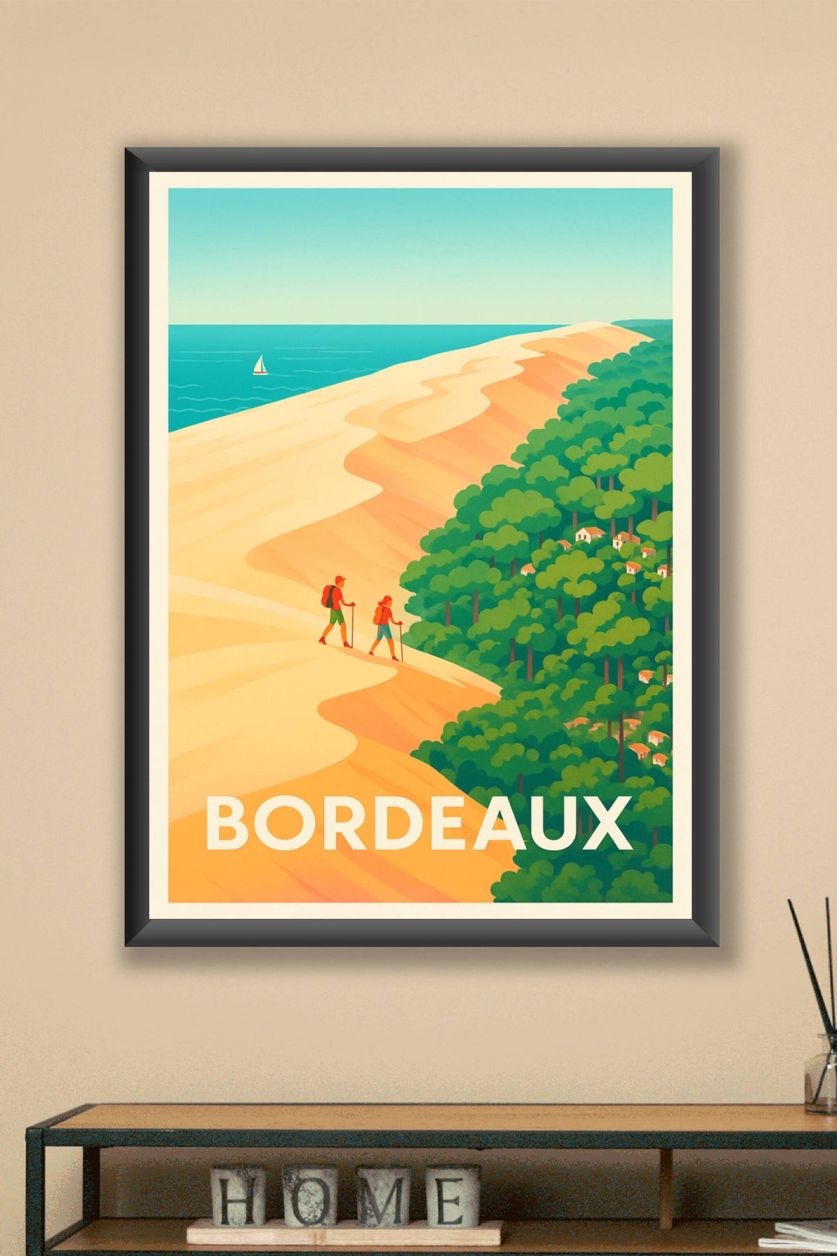 Affiche Bordeaux — Évasion entre dunes et forêts · poster d'art de Bordeaux