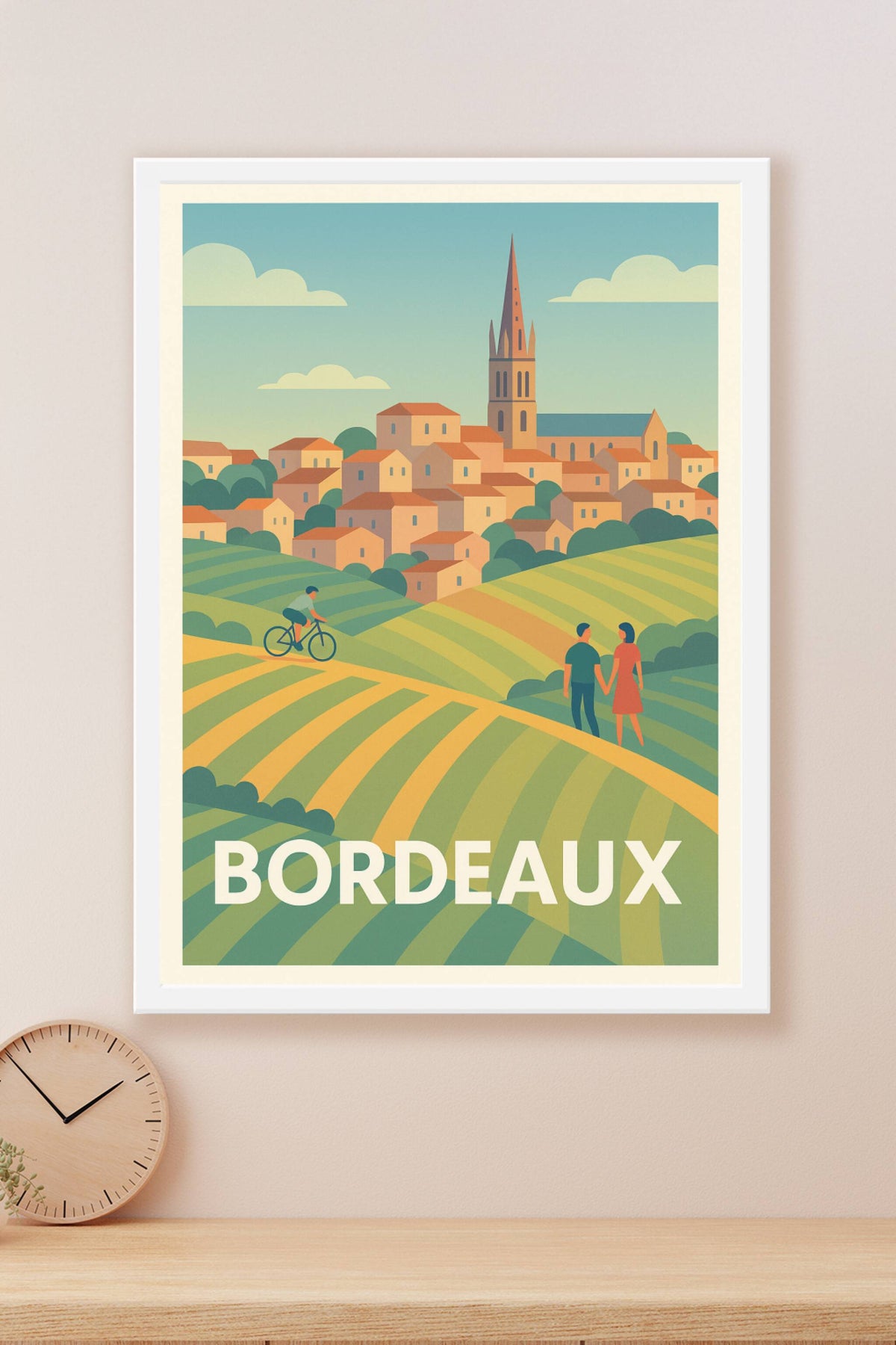 Affiche Bordeaux — Escapade romantique au cœur des vignobles · poster d'art de Bordeaux