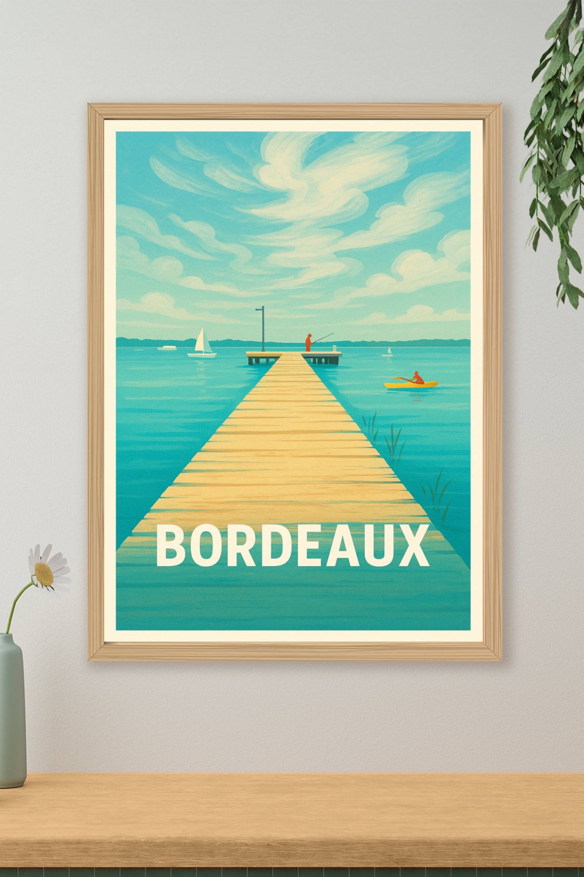 Affiche Bordeaux — Évasion au bord de l'eau · poster d'art de Bordeaux