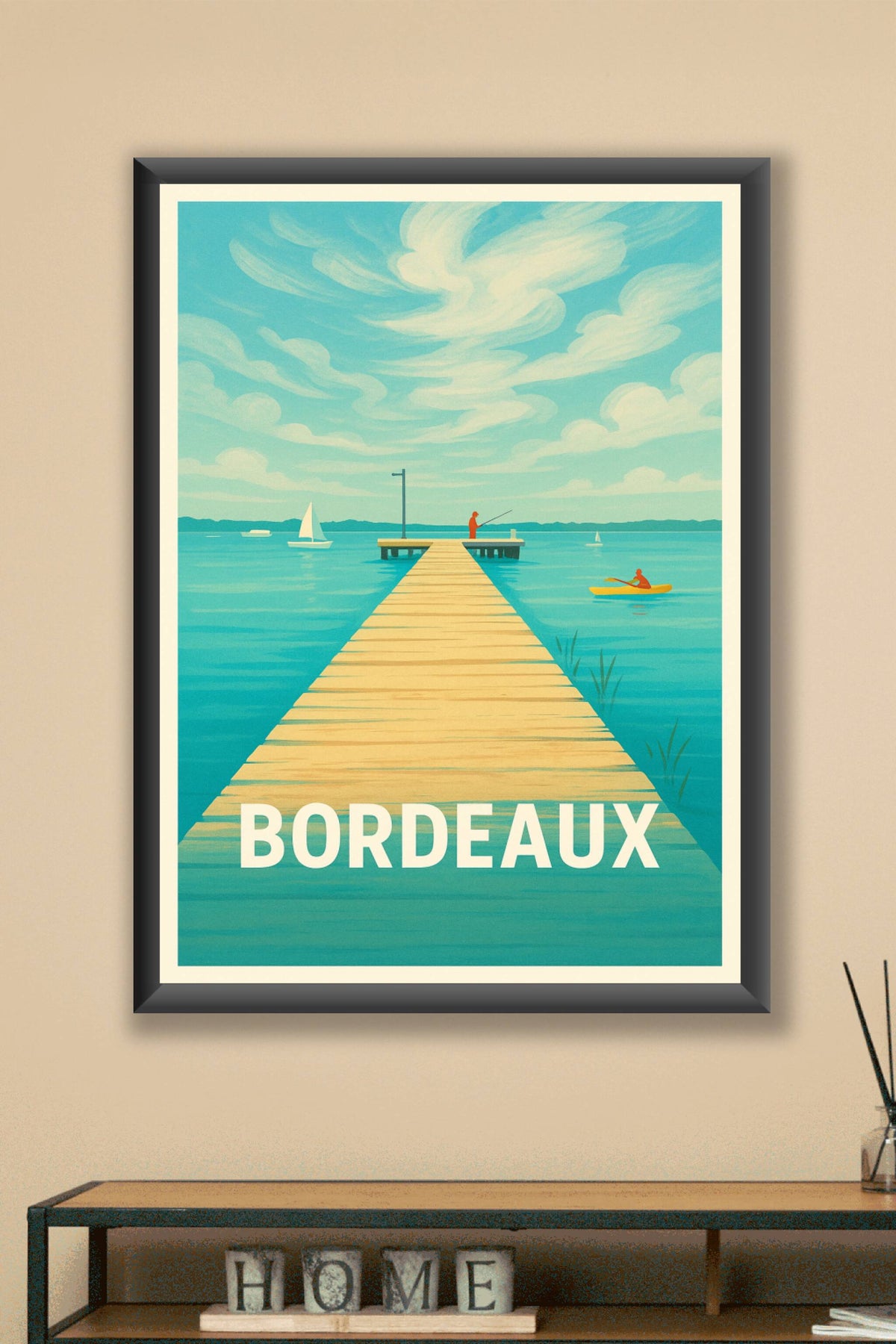 Affiche Bordeaux — Évasion au bord de l'eau · poster d'art de Bordeaux