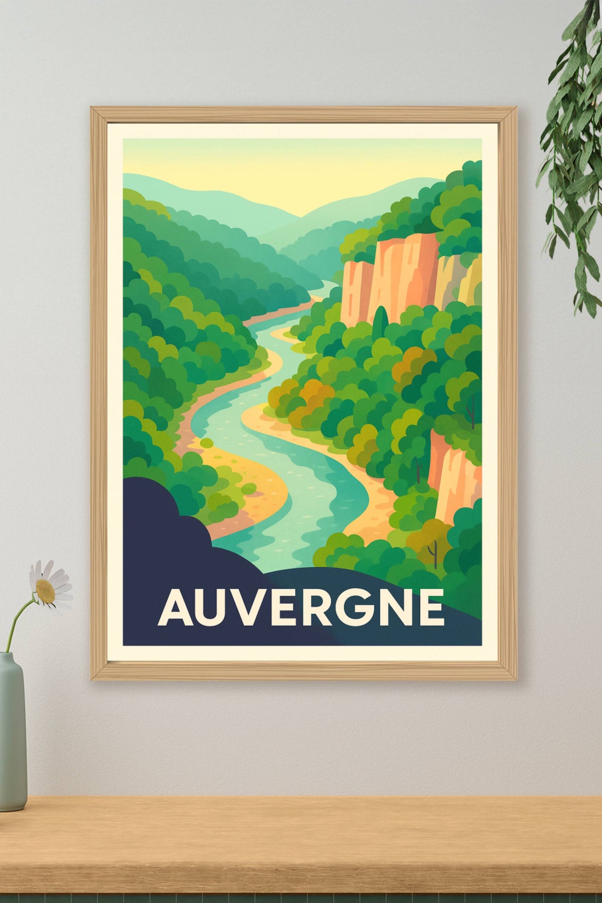 Affiche Auvergne — Voyage bucolique au cœur de la nature · poster d'art de Auvergne
