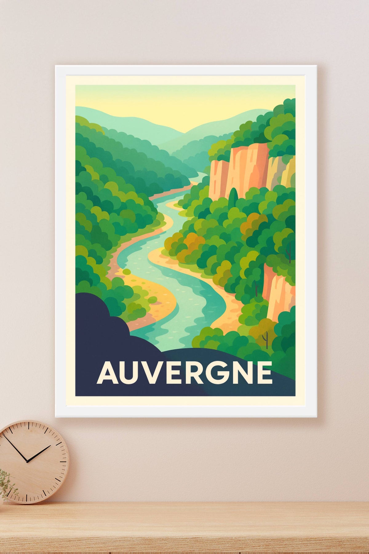 Affiche Auvergne — Voyage bucolique au cœur de la nature · poster d'art de Auvergne