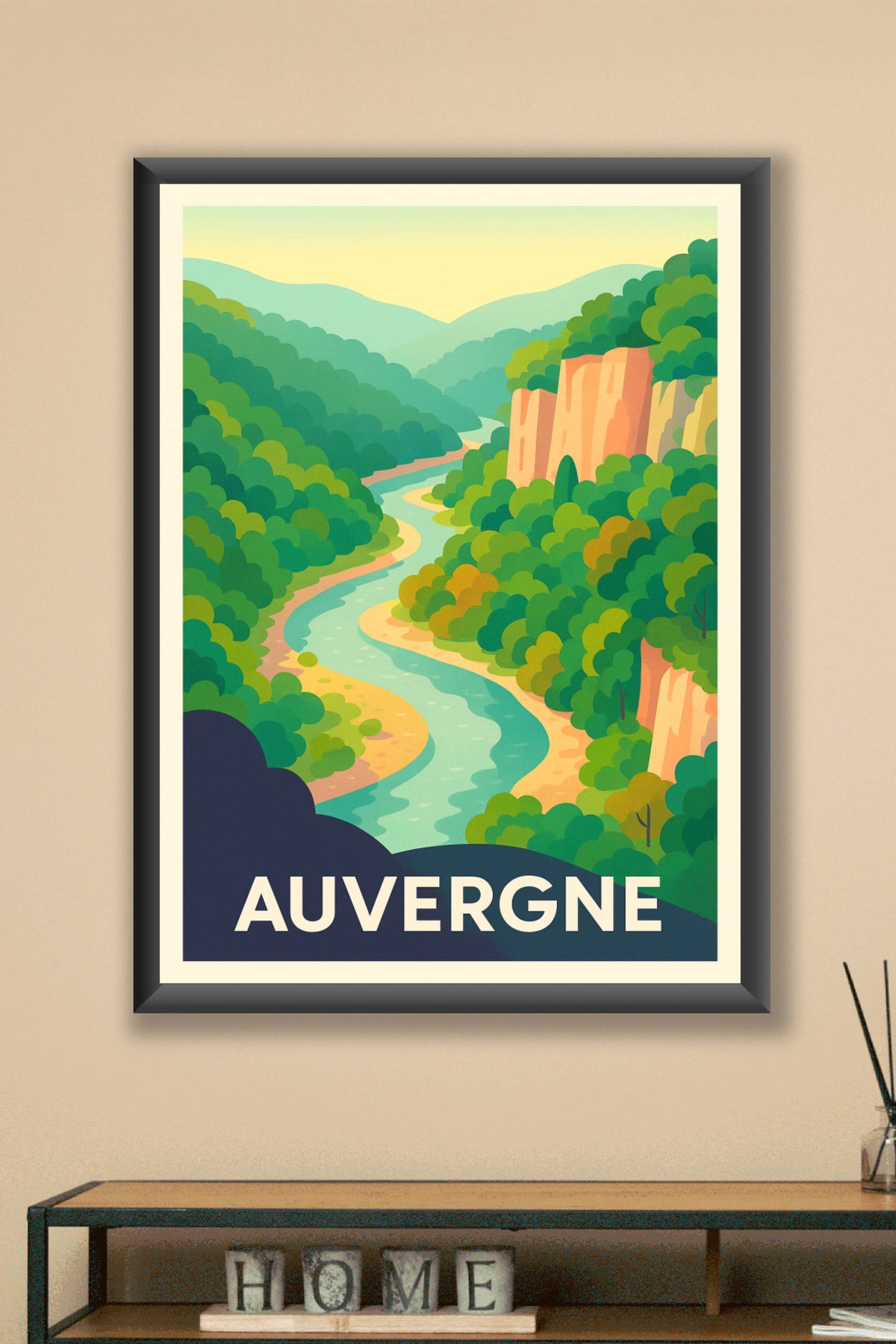Affiche Auvergne — Voyage bucolique au cœur de la nature · poster d'art de Auvergne