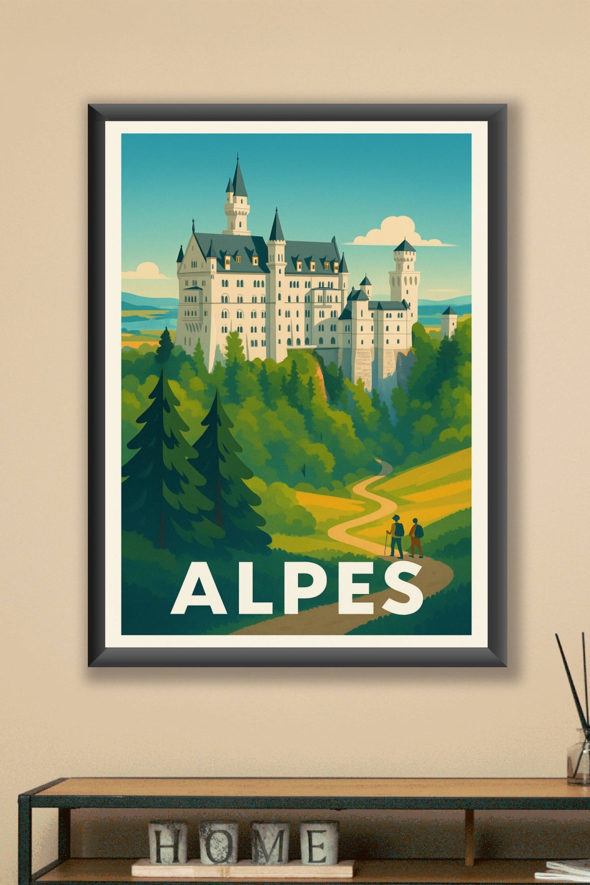 Affiche Alpes — Évasion au Château de Neuschwanstein · poster d'art de Alpes