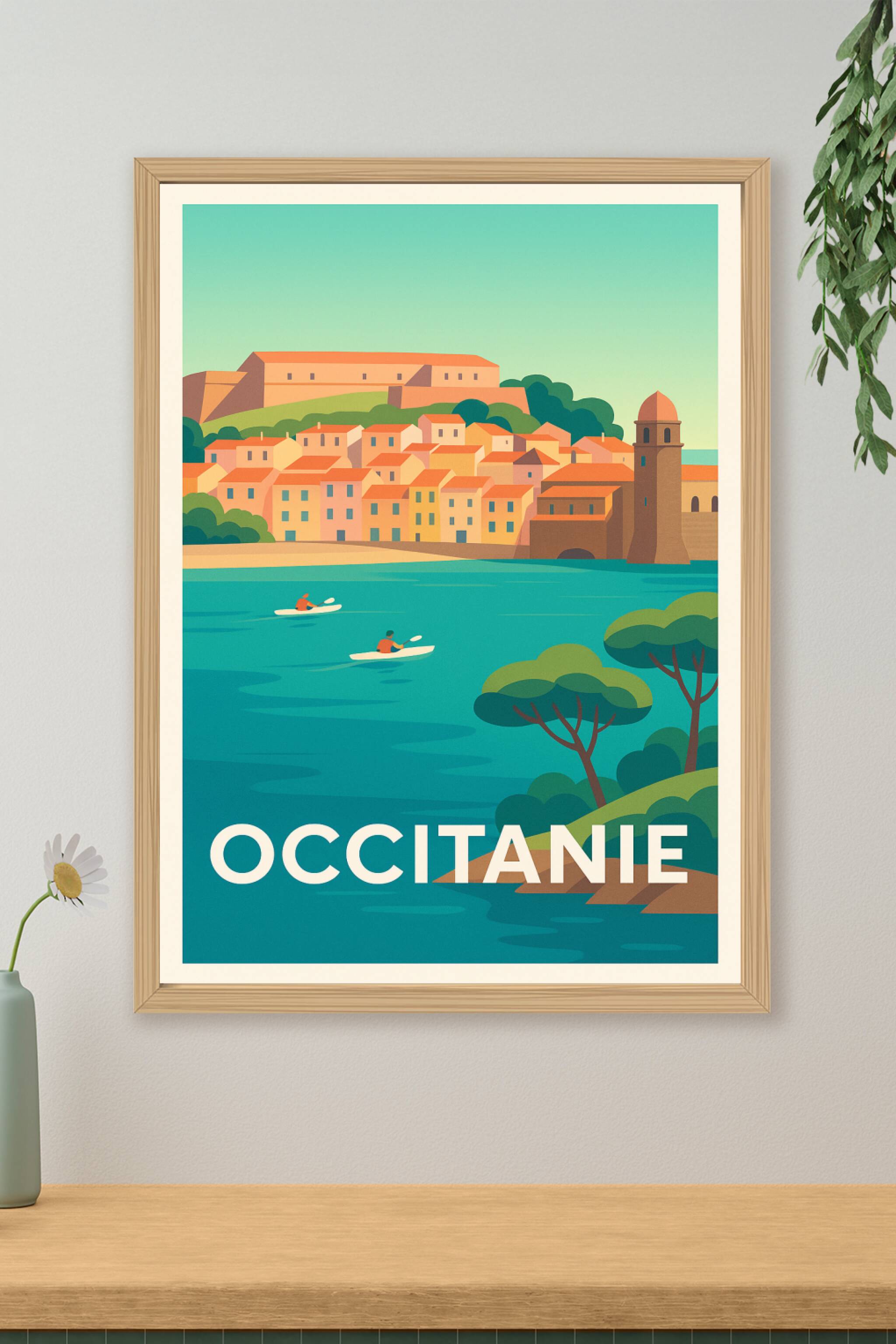 Affiche de Occitanie - Évasion Méditerranéenne en Couleurs