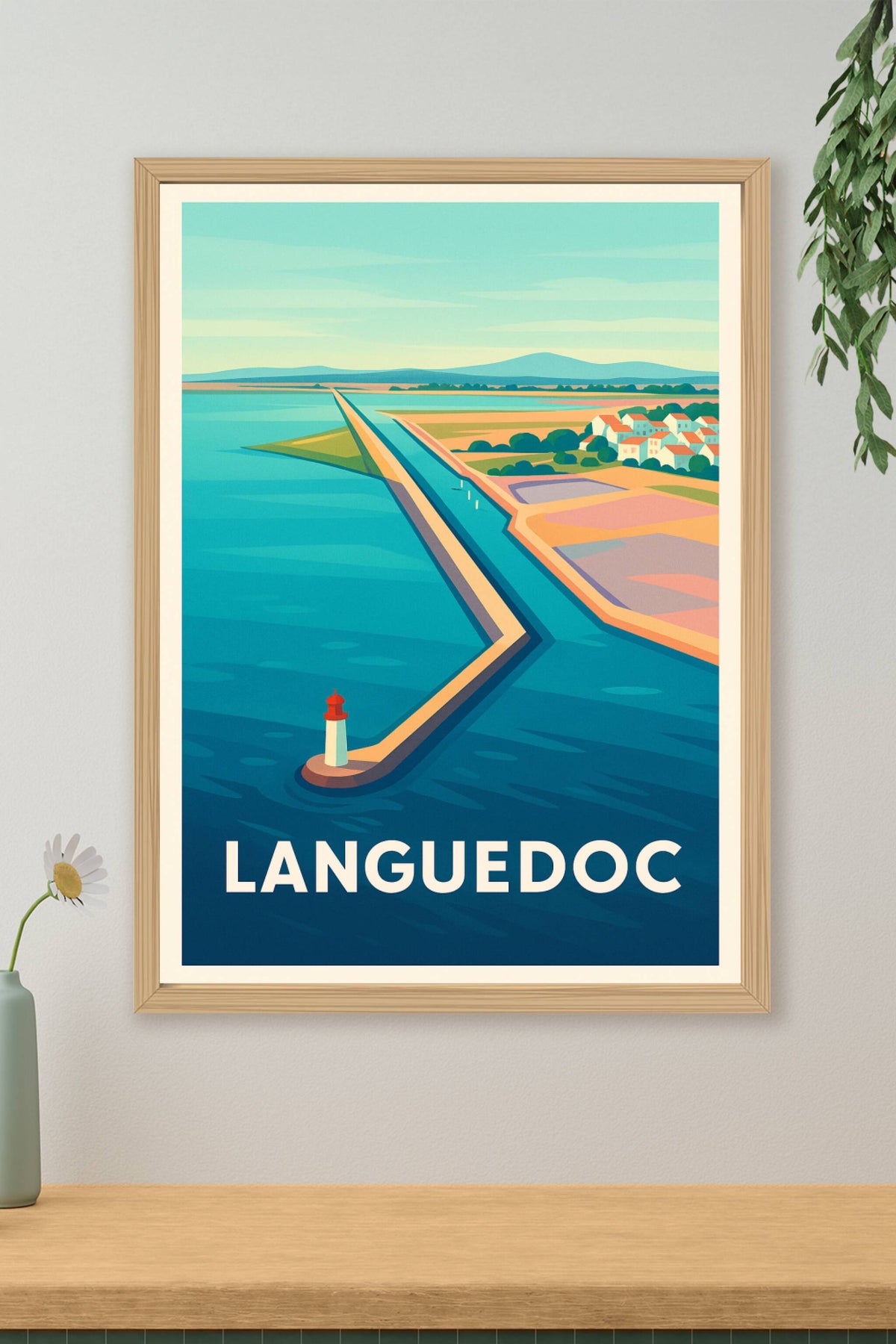 Affiche Languedoc — Charme côtier et paysages méditerranéens · poster d'art de Languedoc