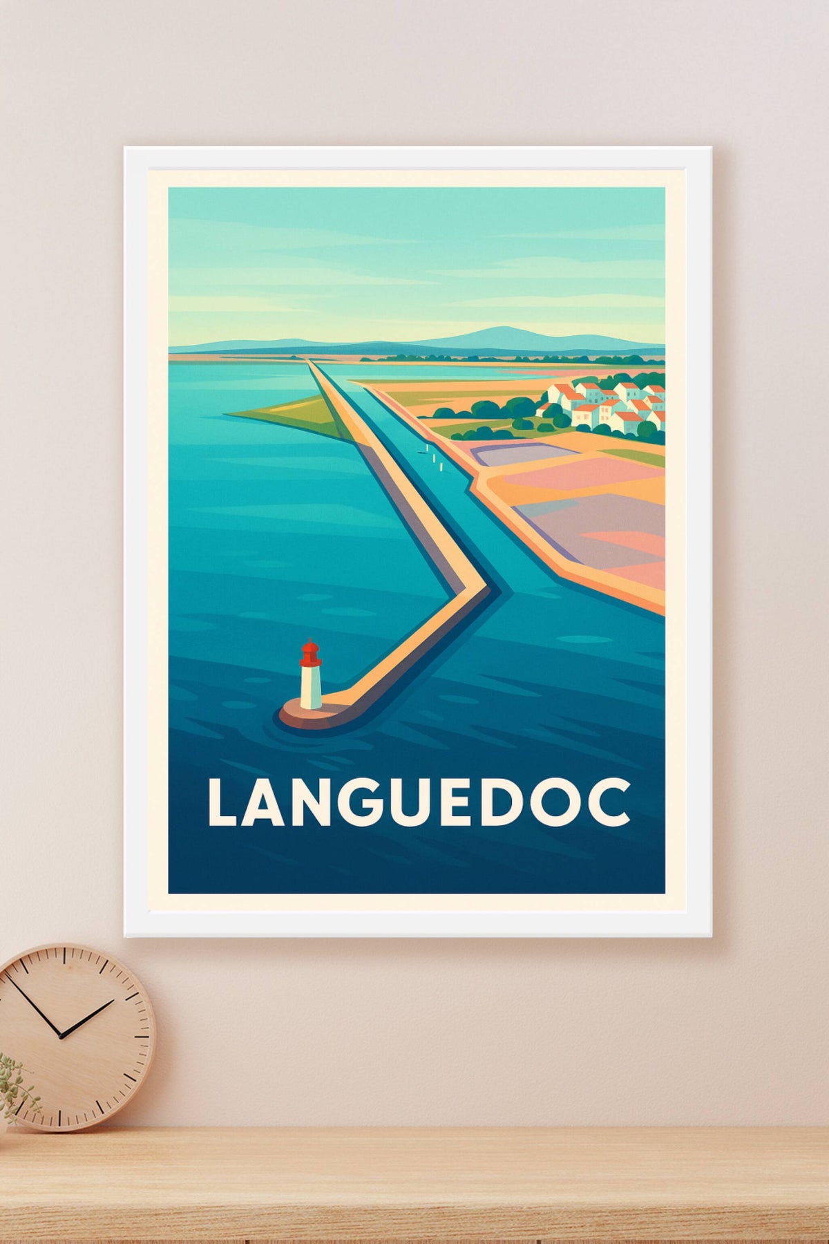 Affiche Languedoc — Charme côtier et paysages méditerranéens · poster d'art de Languedoc